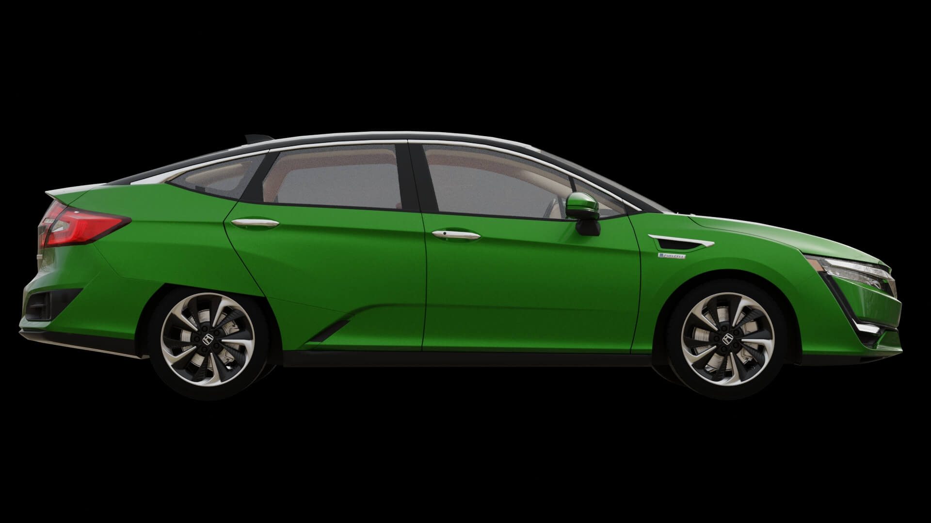 Modern Electric Sedan Rigged 3D Model