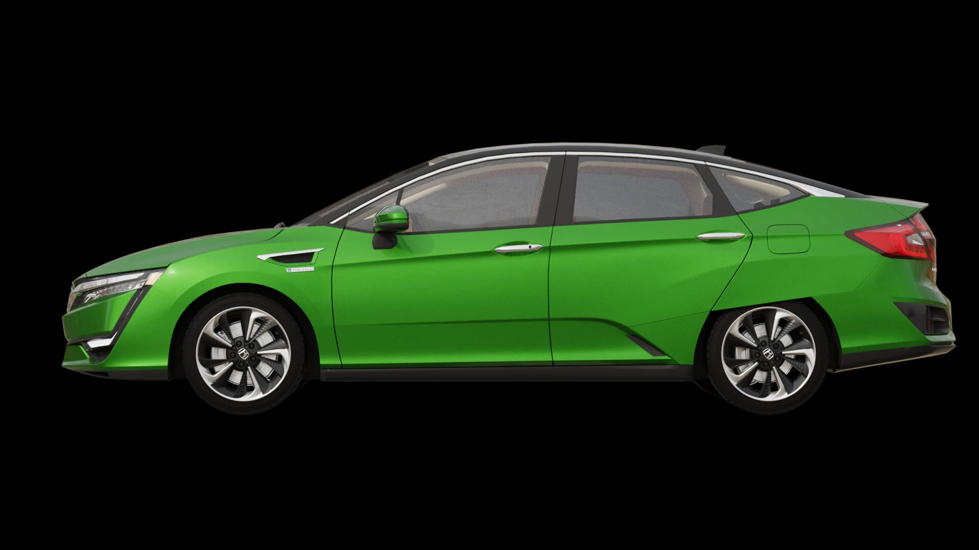 Modern Electric Sedan Rigged 3D Model