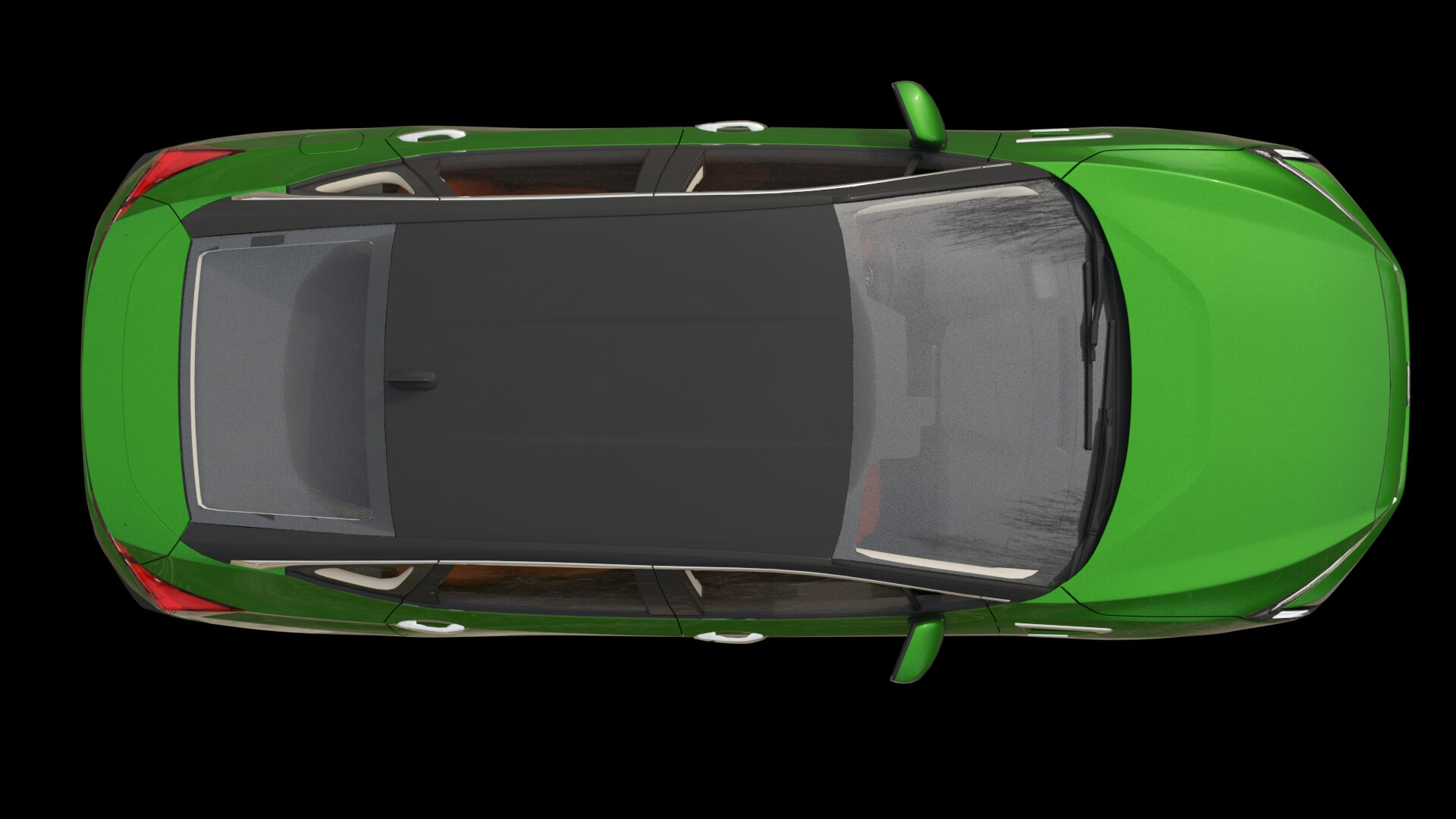 Modern Electric Sedan Rigged 3D Model