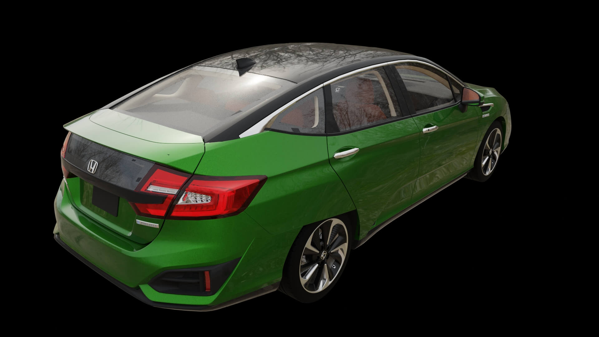 Modern Electric Sedan Rigged 3D Model