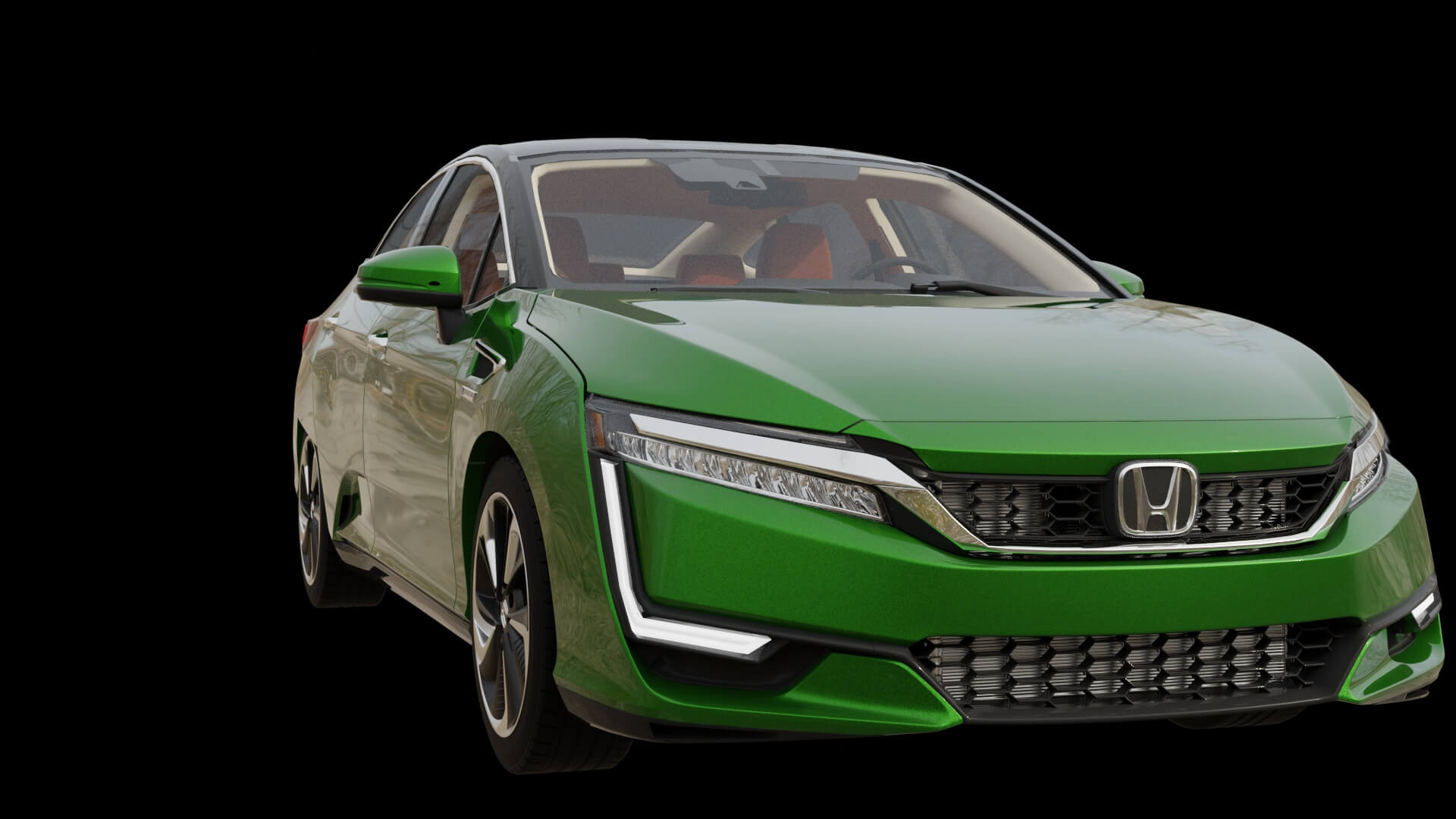 Modern Electric Sedan Rigged 3D Model