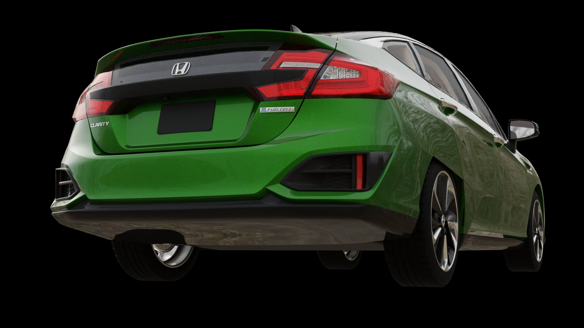 Modern Electric Sedan Rigged 3D Model