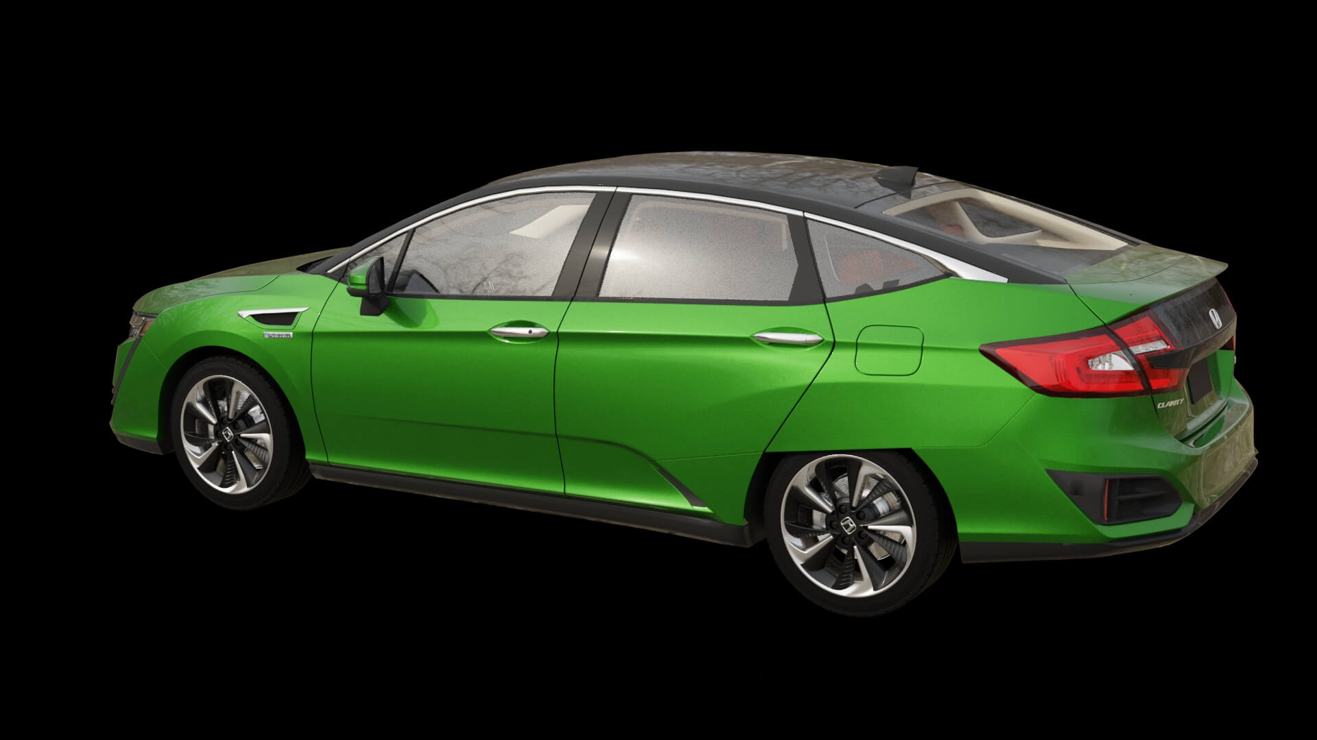 Modern Electric Sedan Rigged 3D Model