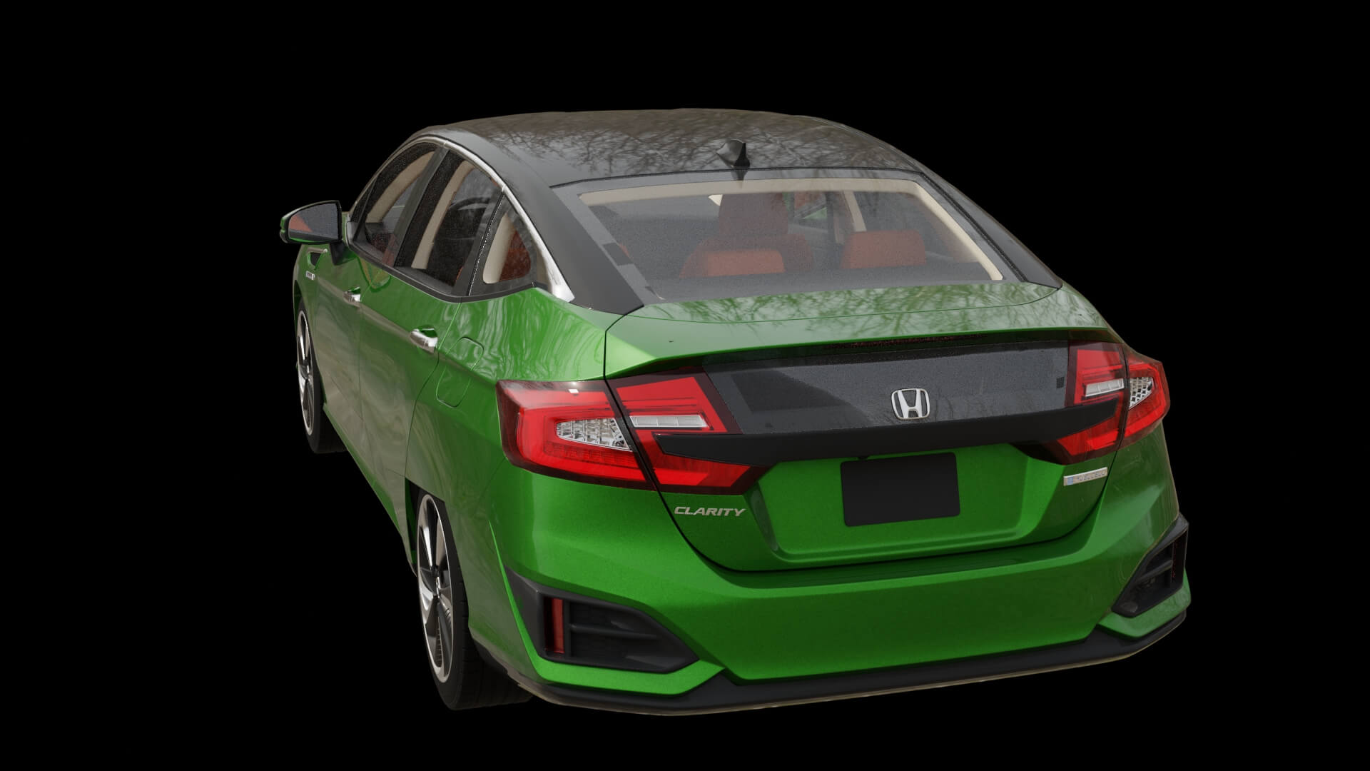 Modern Electric Sedan Rigged 3D Model