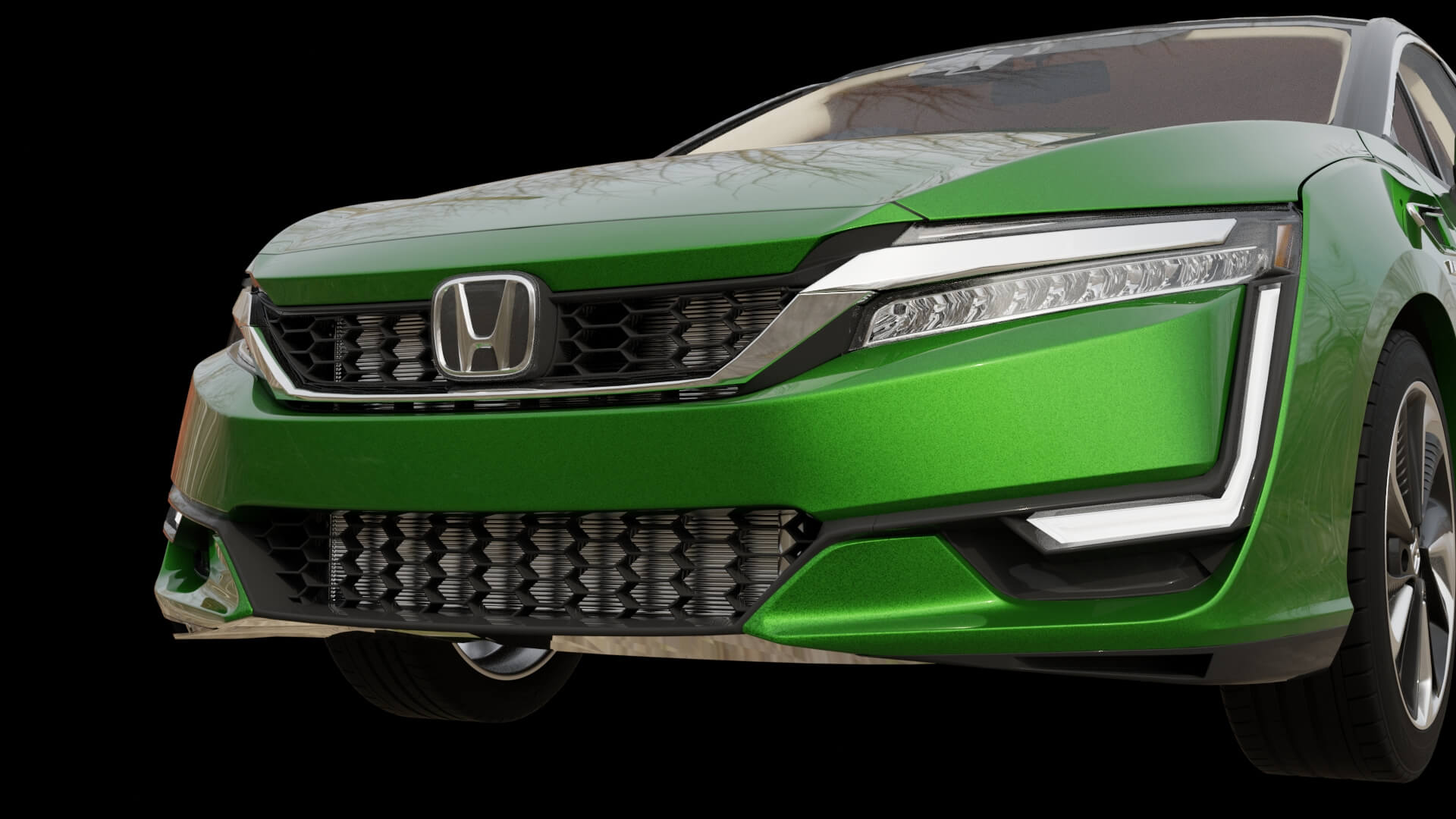 Modern Electric Sedan Rigged 3D Model