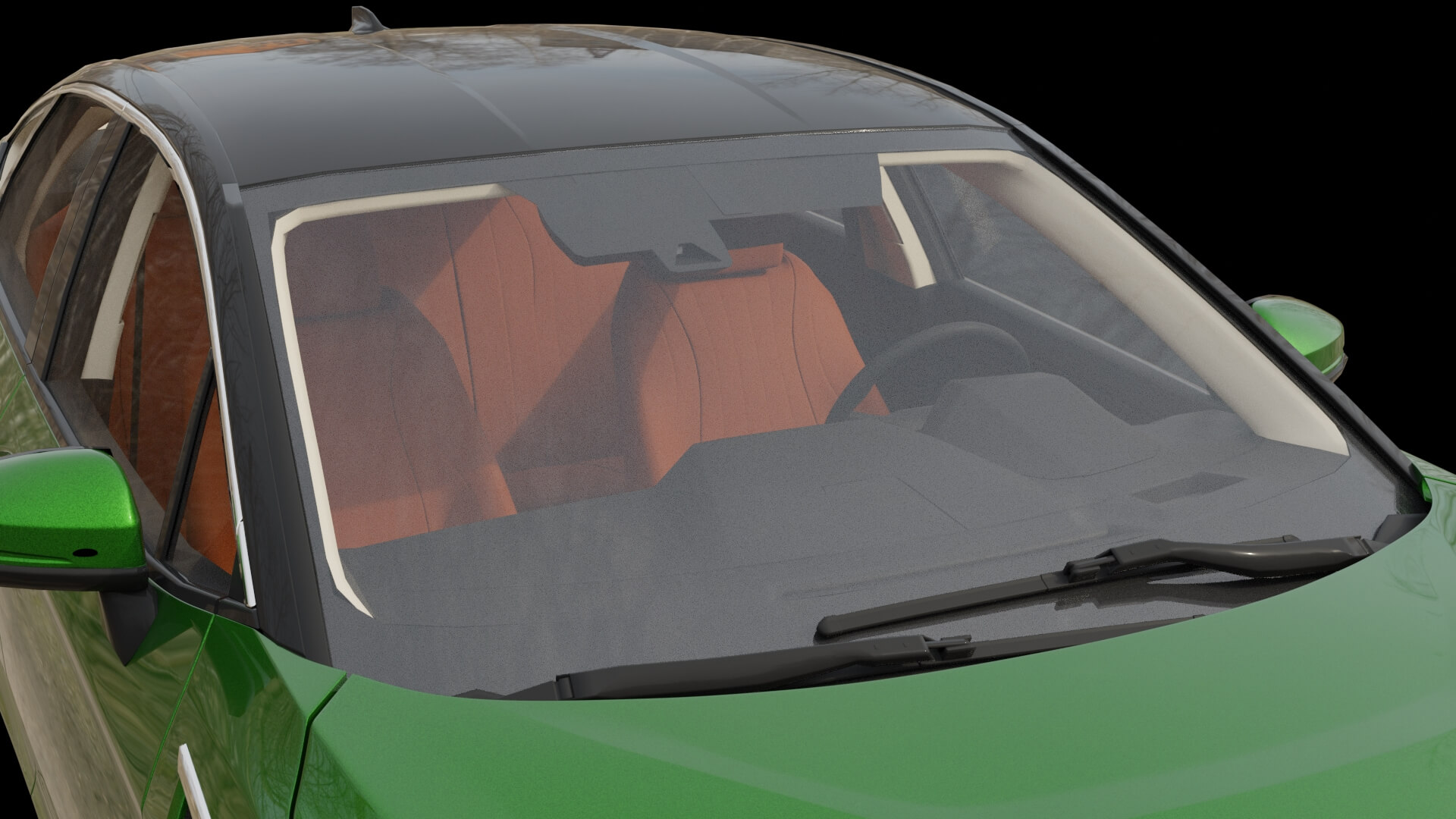 Modern Electric Sedan Rigged 3D Model