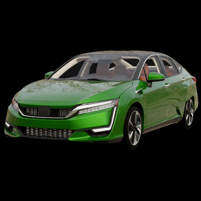 Modern Electric Sedan Rigged