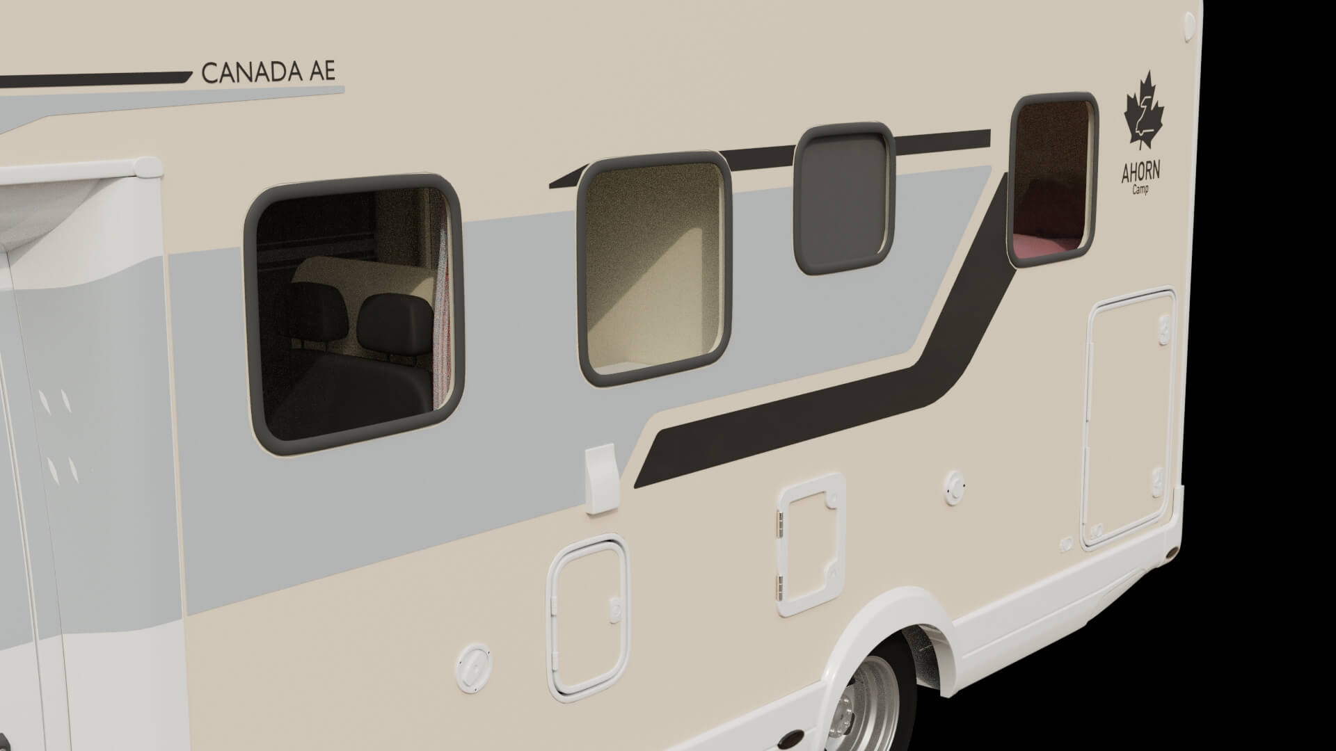 Modern Alcove Motorhome Camper Van Rigged - 3D Model by ForJaxis