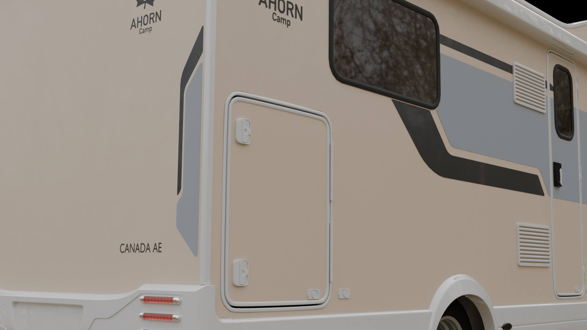 Modern Alcove Motorhome Camper Van Rigged - 3D Model by ForJaxis