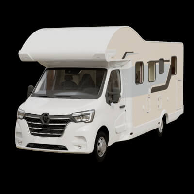 Modern Alcove Motorhome Camper Van Rigged