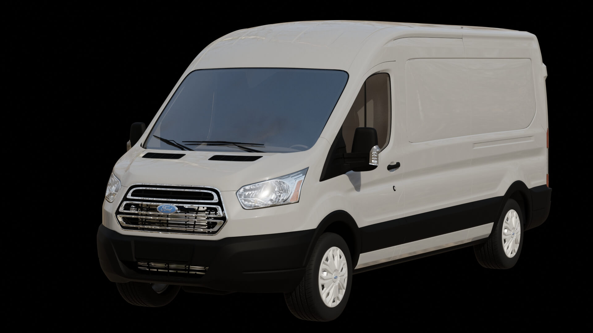 Modern Commercial Cargo Van Rigged 3D Model
