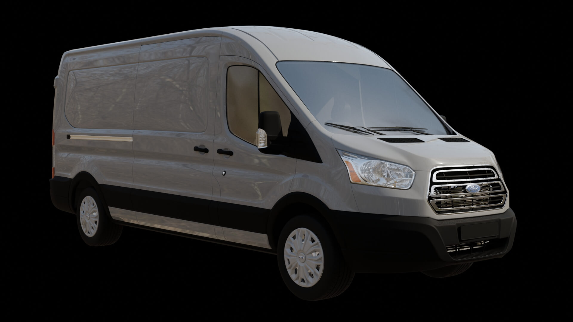 Modern Commercial Cargo Van Rigged 3D Model