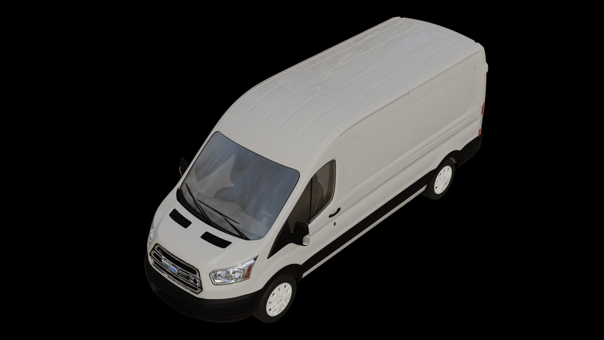 Modern Commercial Cargo Van Rigged 3D Model
