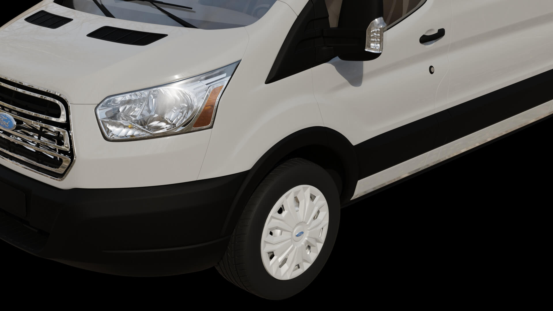 Modern Commercial Cargo Van Rigged 3D Model