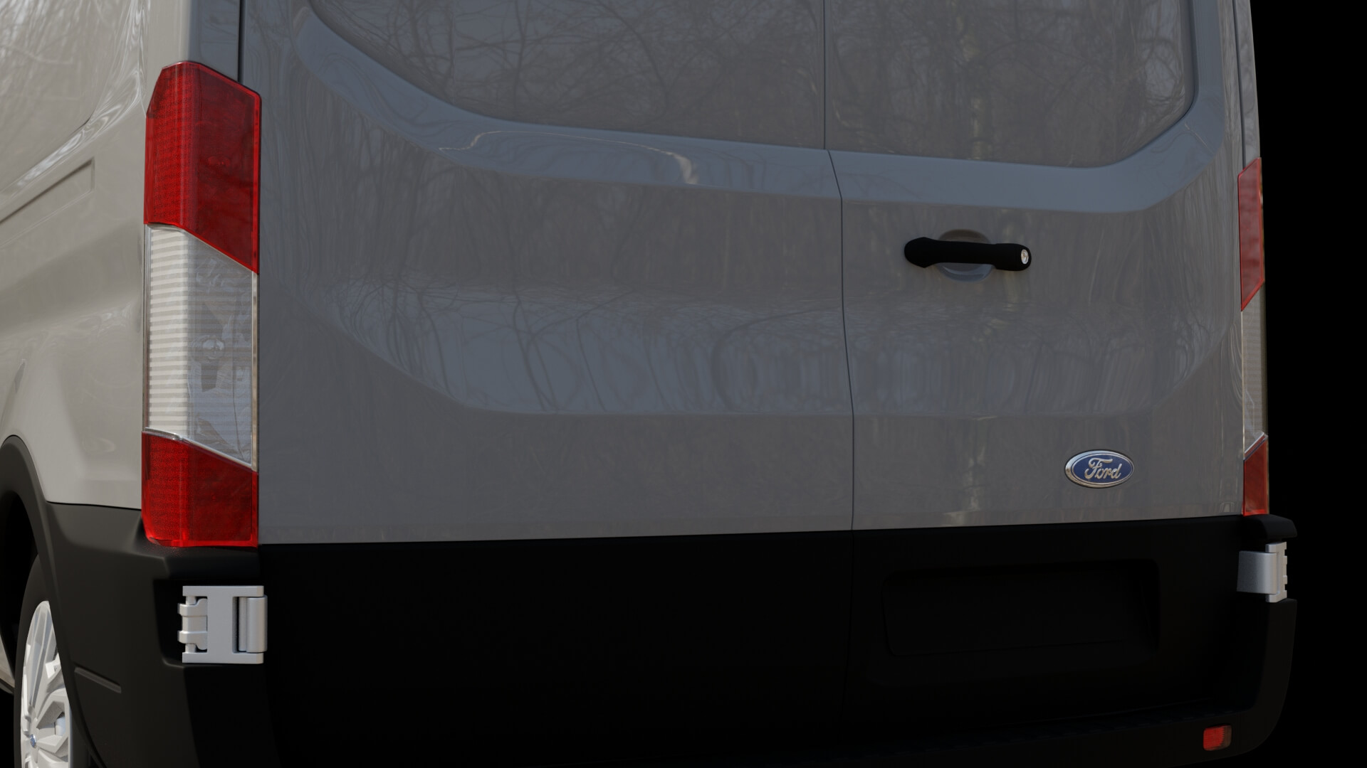 Modern Commercial Cargo Van Rigged 3D Model