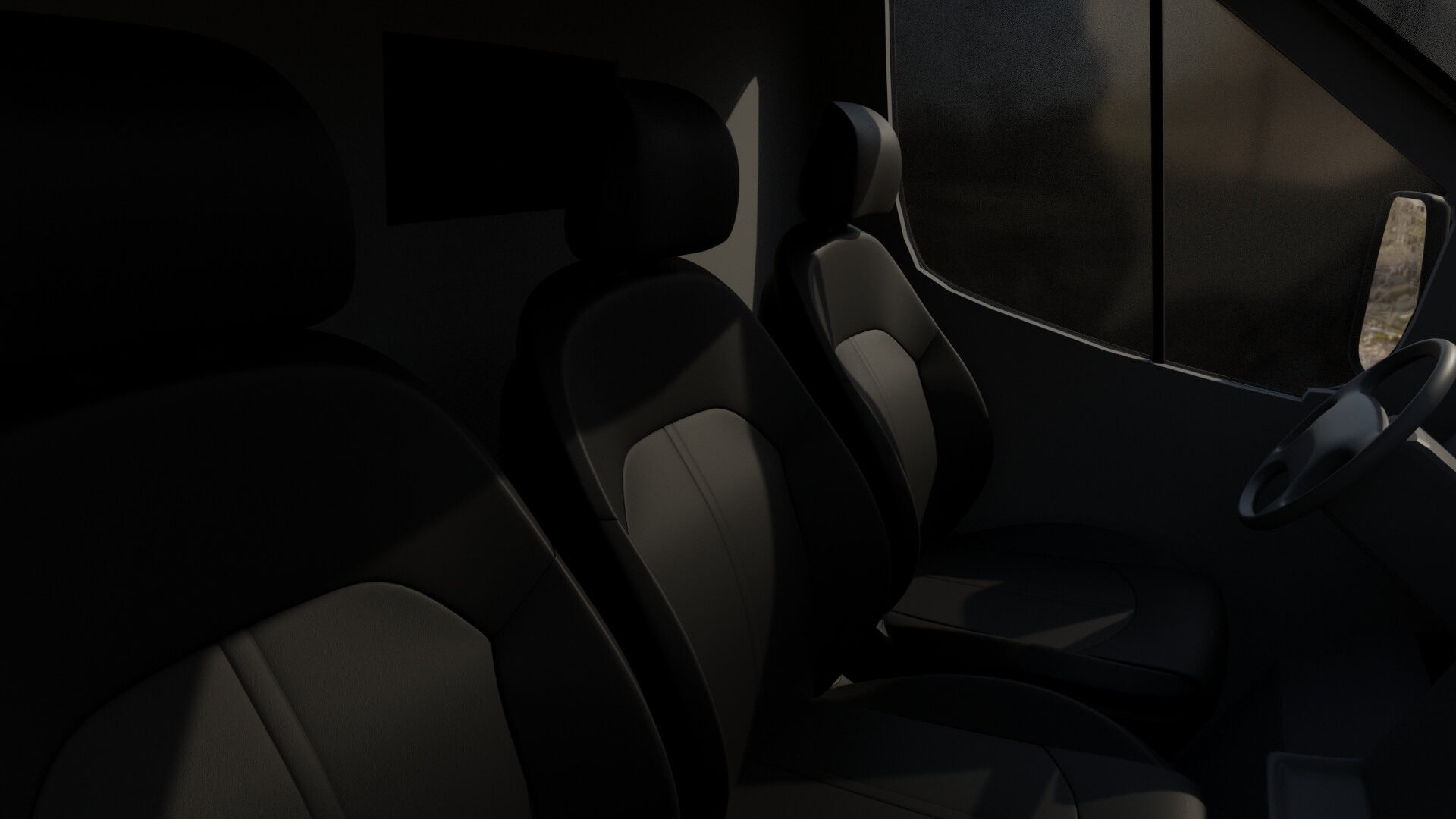 Modern Commercial Cargo Van Rigged 3D Model