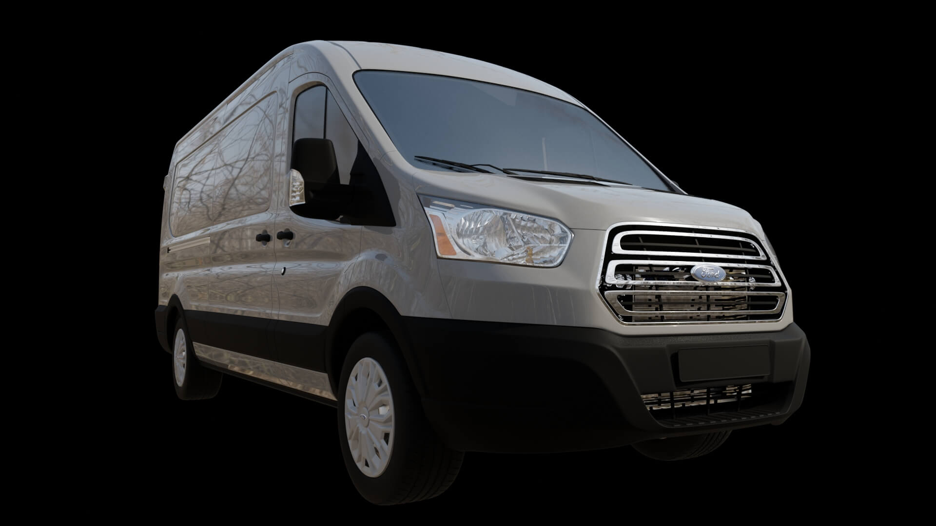 Modern Commercial Cargo Van Rigged 3D Model
