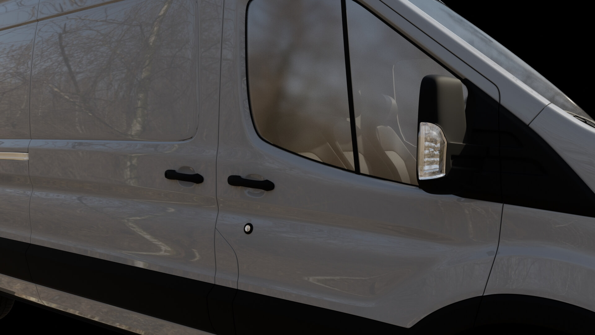 Modern Commercial Cargo Van Rigged 3D Model