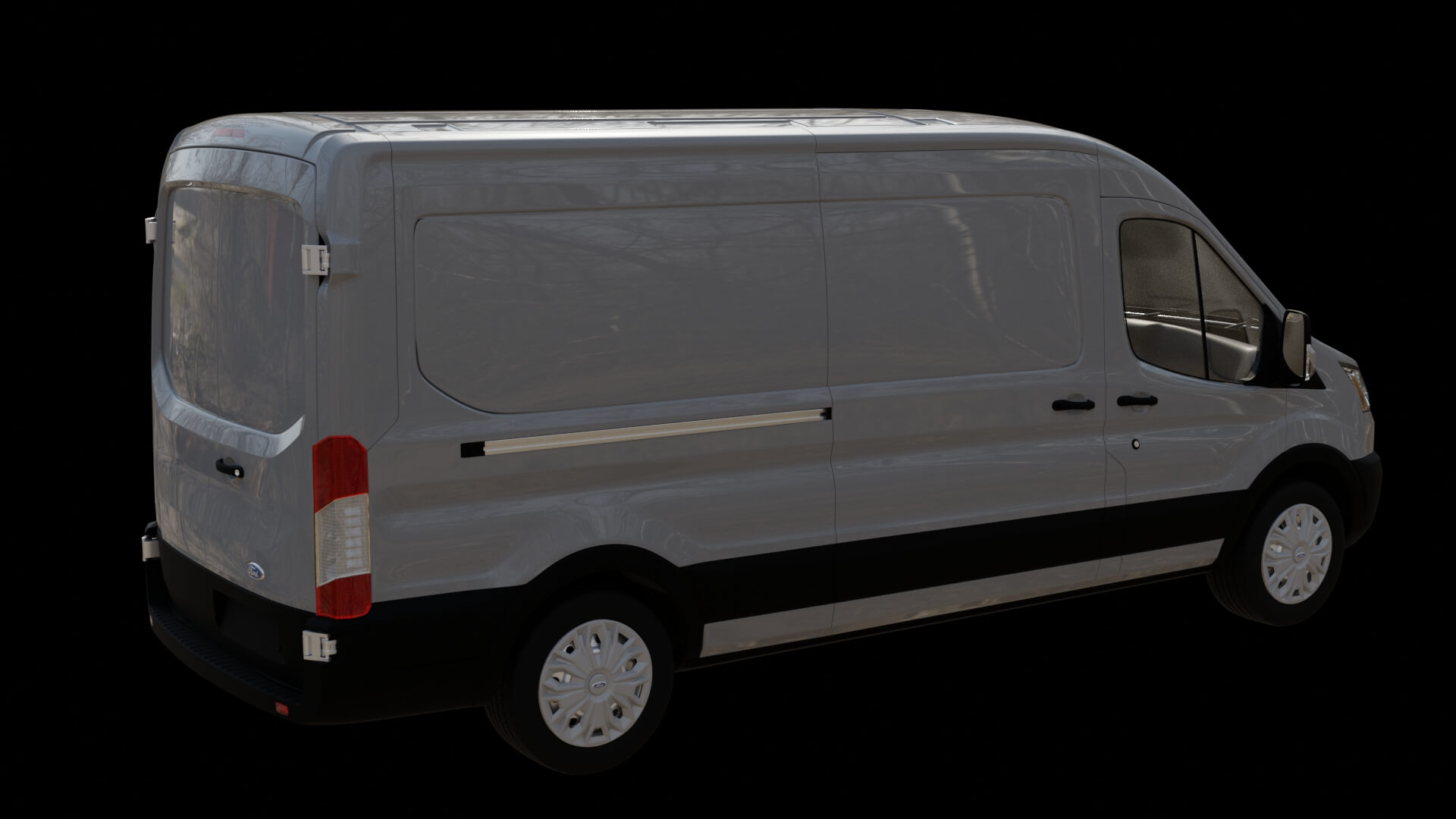 Modern Commercial Cargo Van Rigged 3D Model