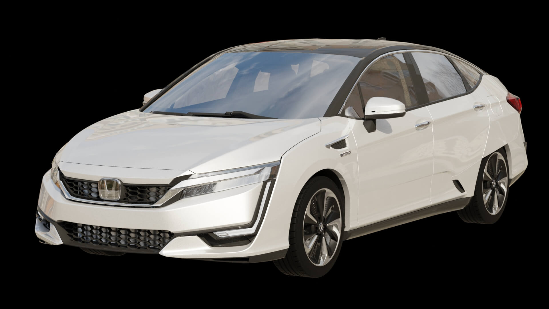 Modern Electric Sedan Rigged 3D Model
