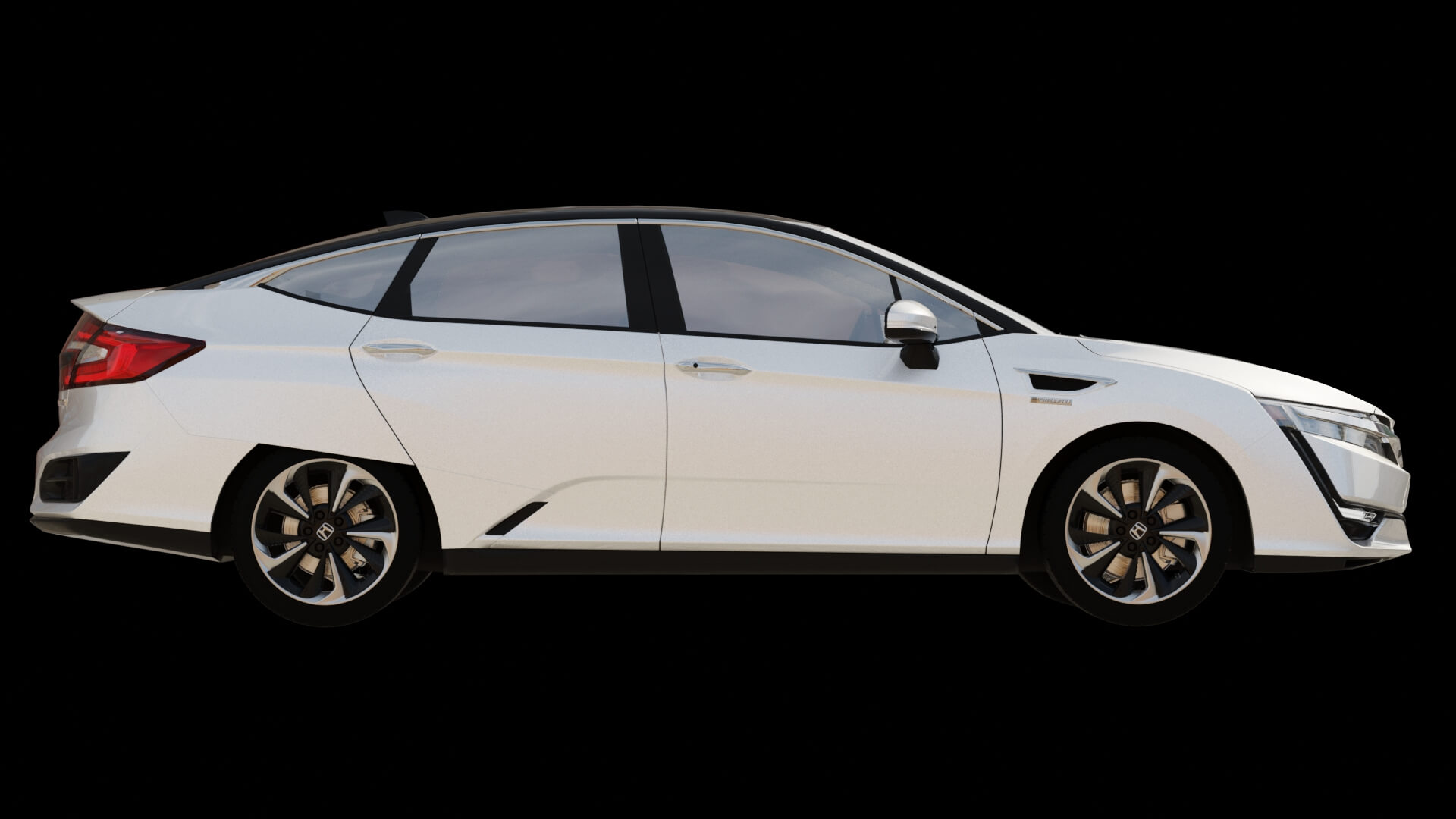 Modern Electric Sedan Rigged 3D Model