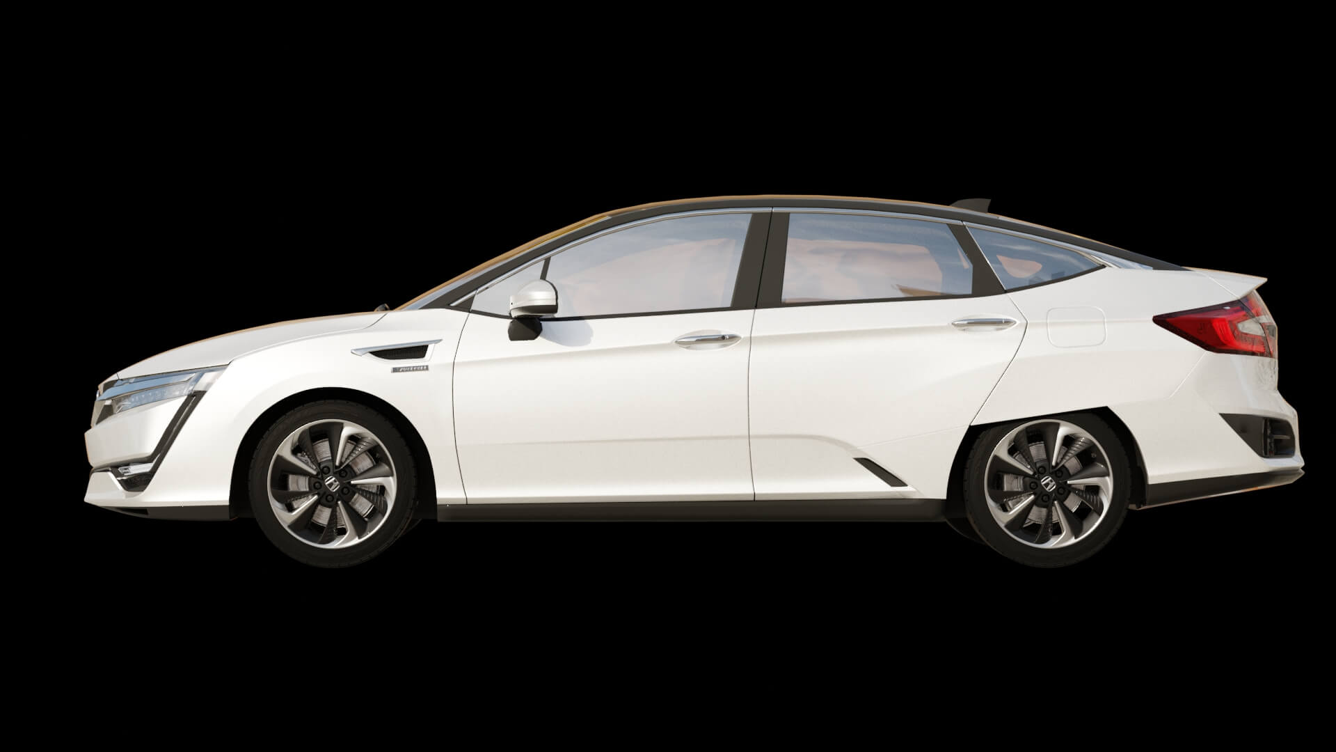 Modern Electric Sedan Rigged 3D Model