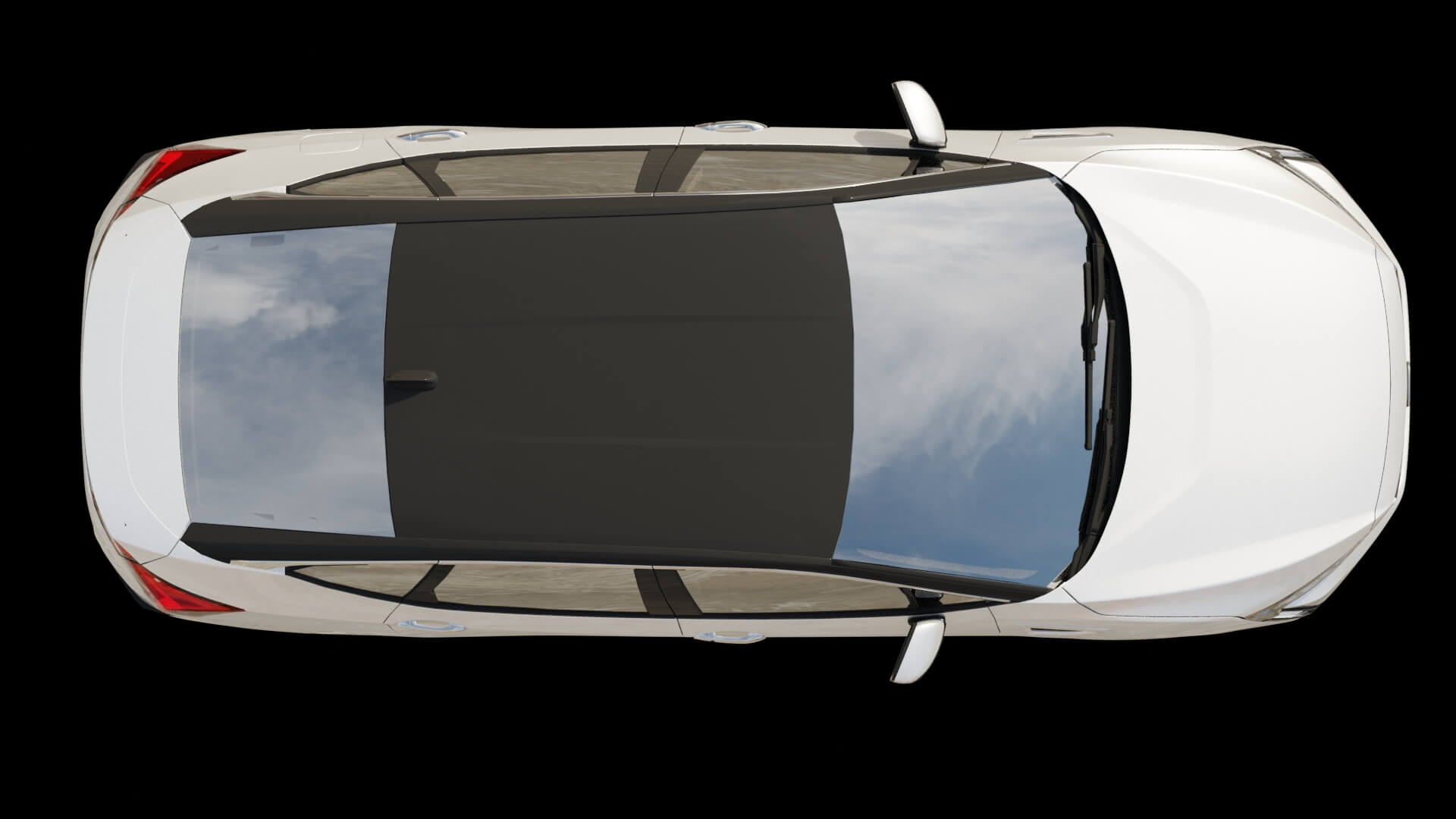 Modern Electric Sedan Rigged 3D Model