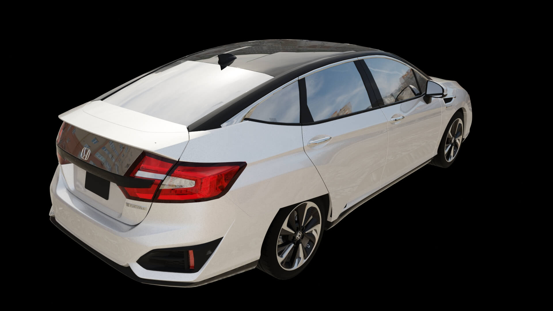 Modern Electric Sedan Rigged 3D Model