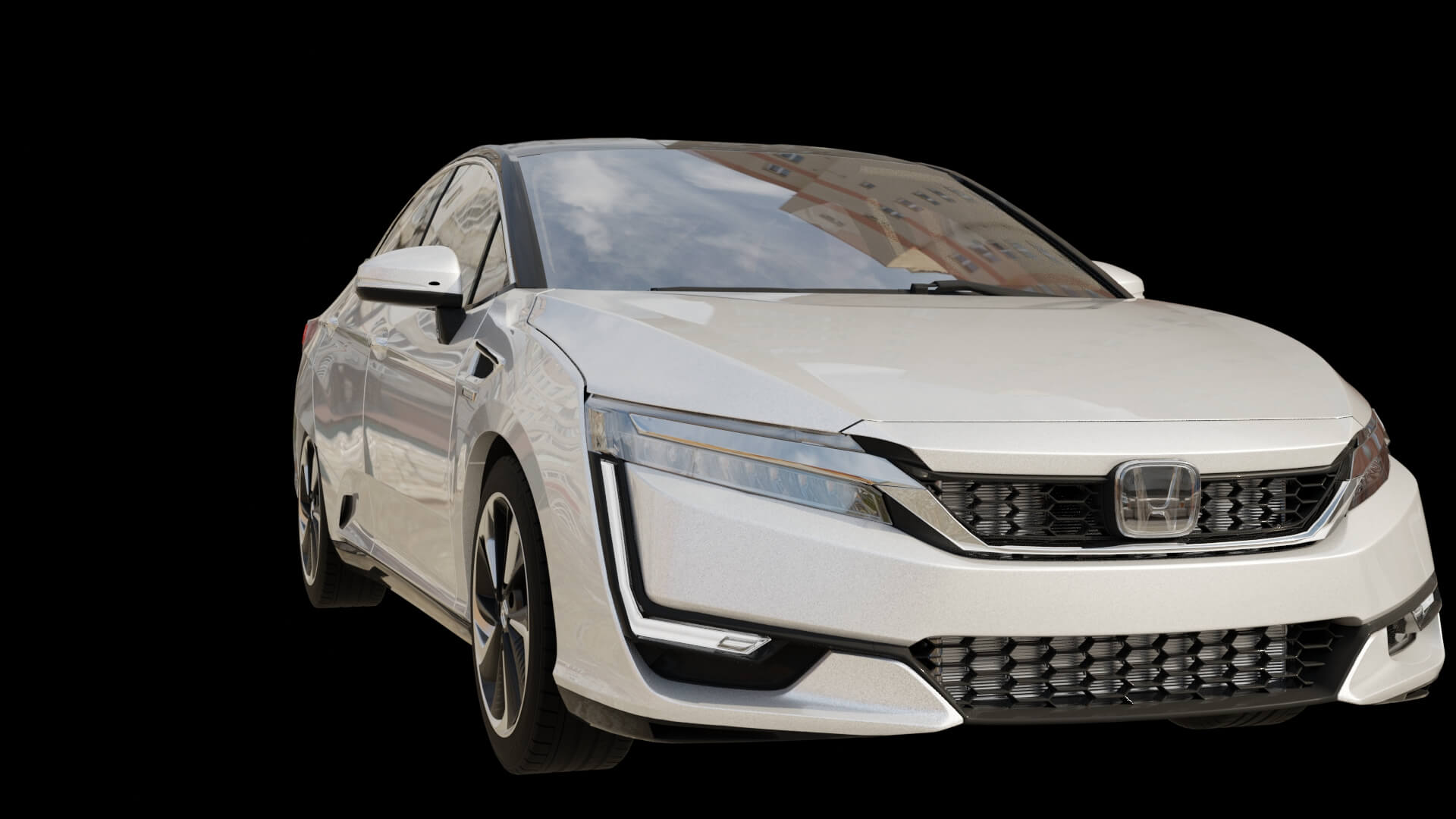 Modern Electric Sedan Rigged 3D Model