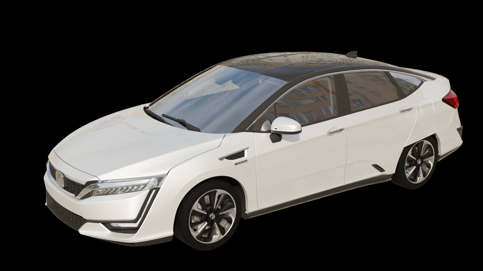 Modern Electric Sedan Rigged 3D Model