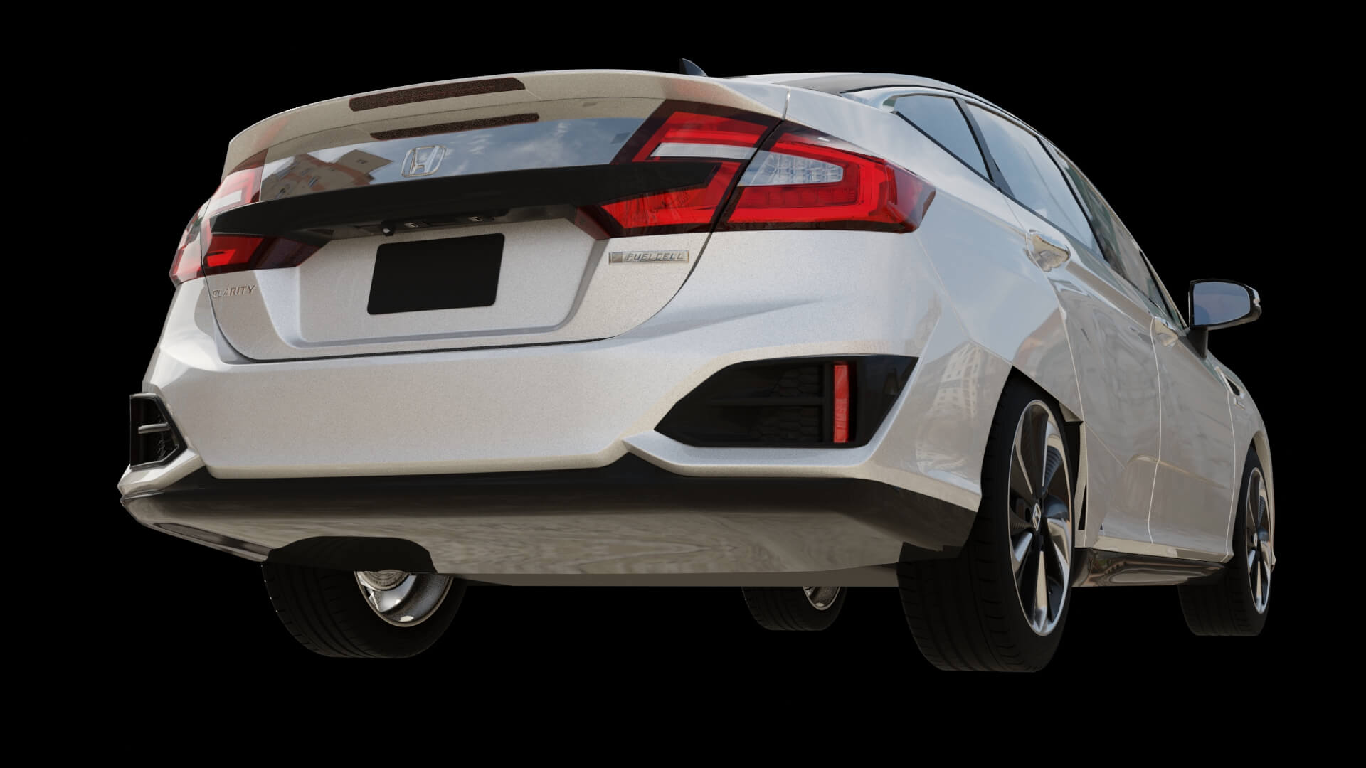 Modern Electric Sedan Rigged 3D Model
