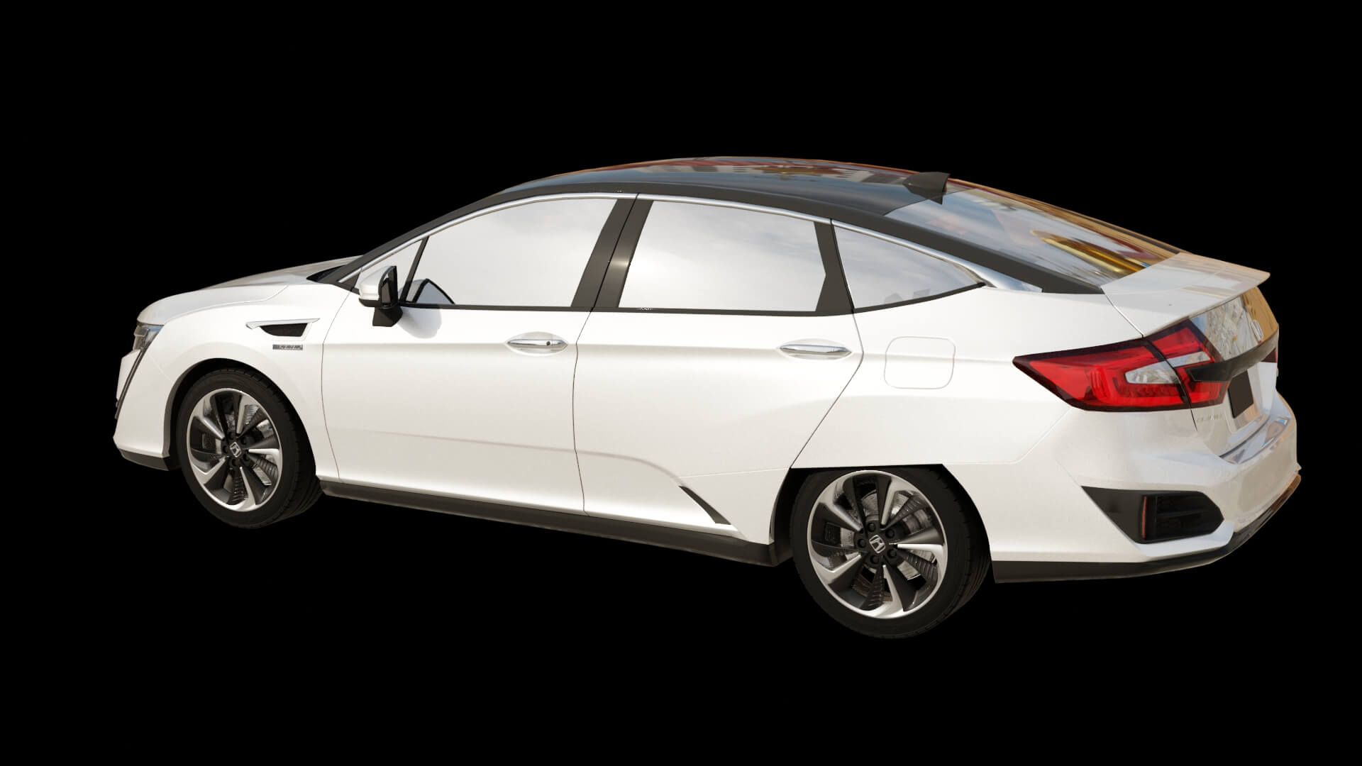 Modern Electric Sedan Rigged 3D Model
