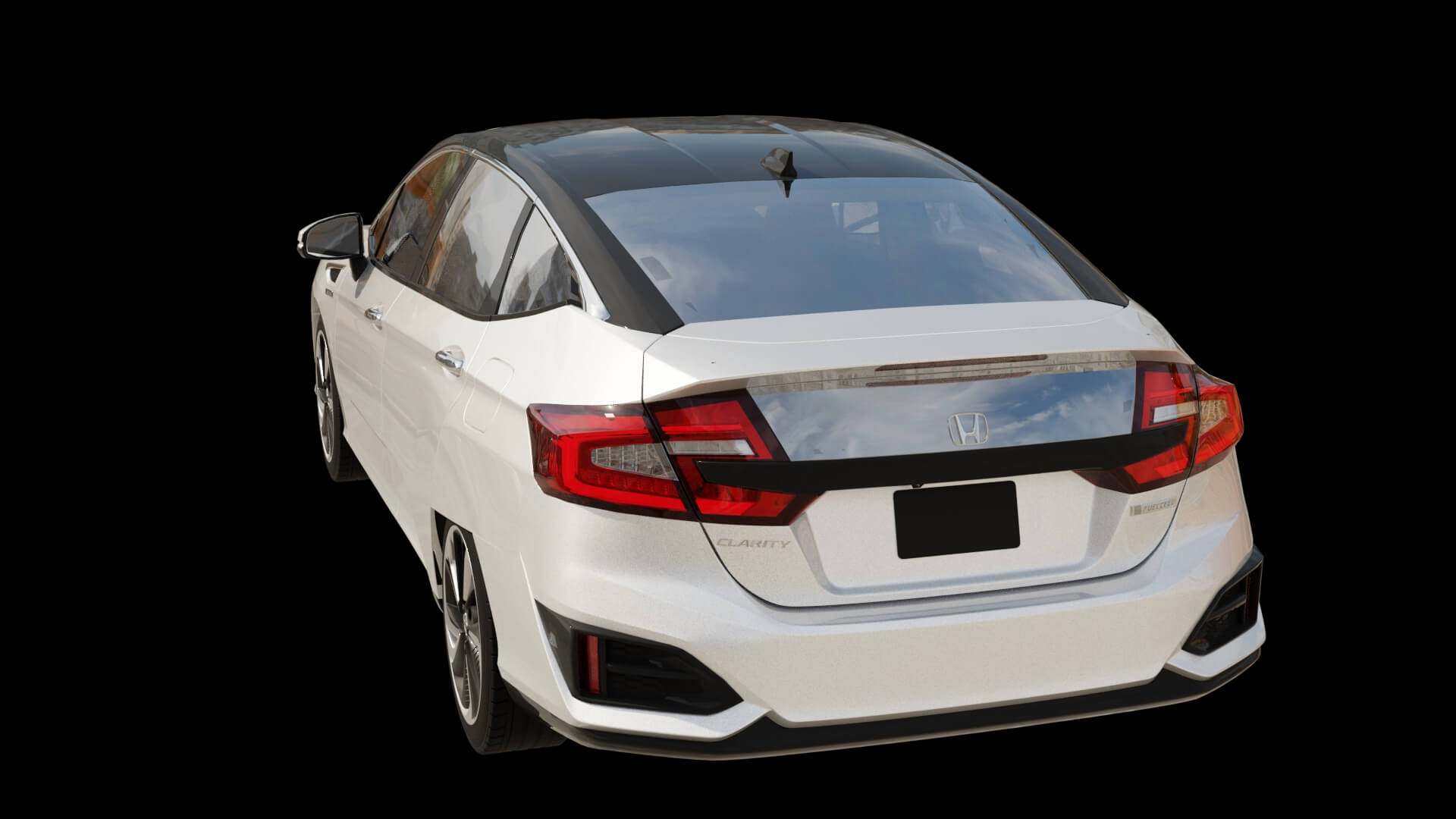 Modern Electric Sedan Rigged 3D Model