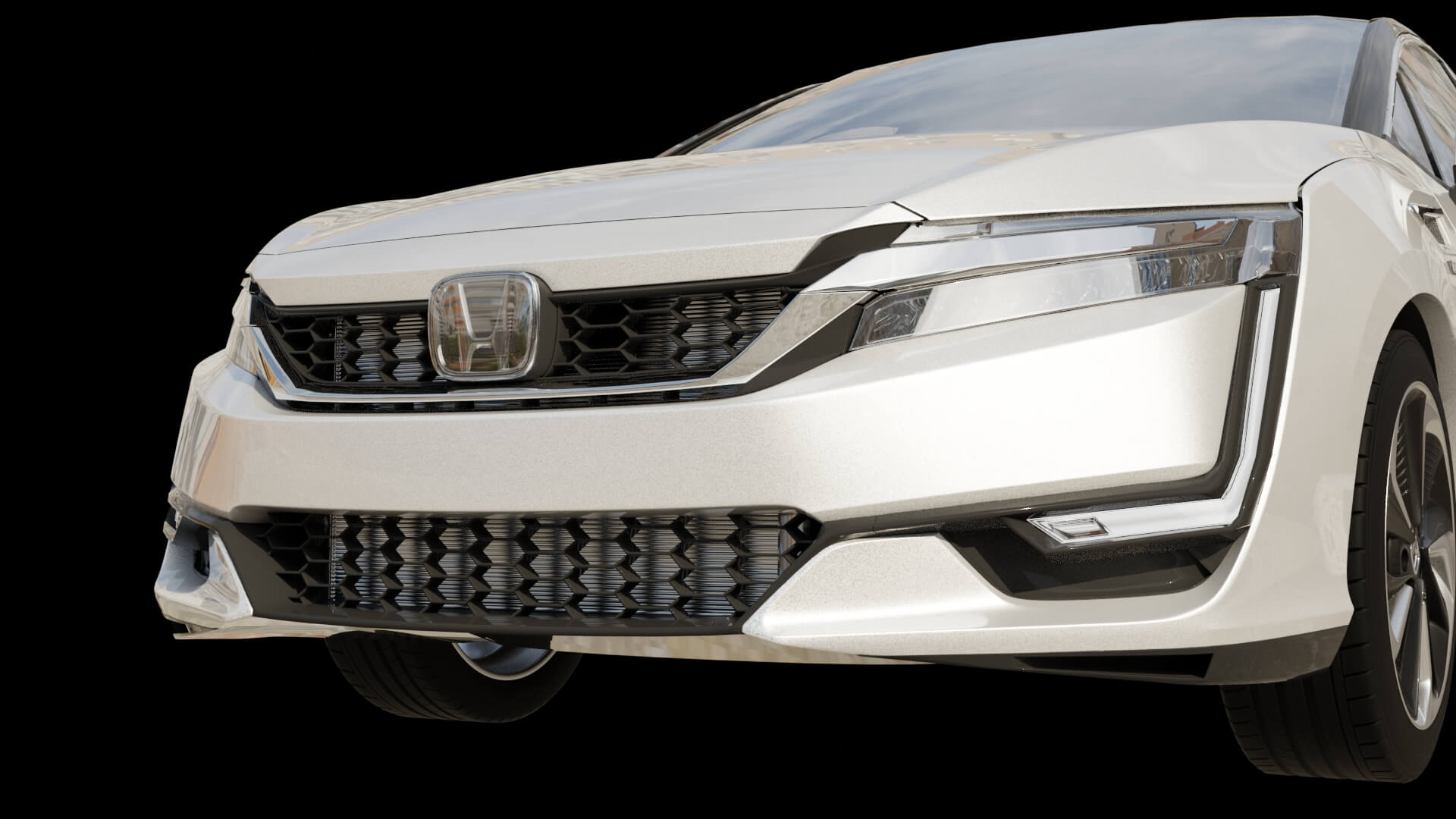 Modern Electric Sedan Rigged 3D Model