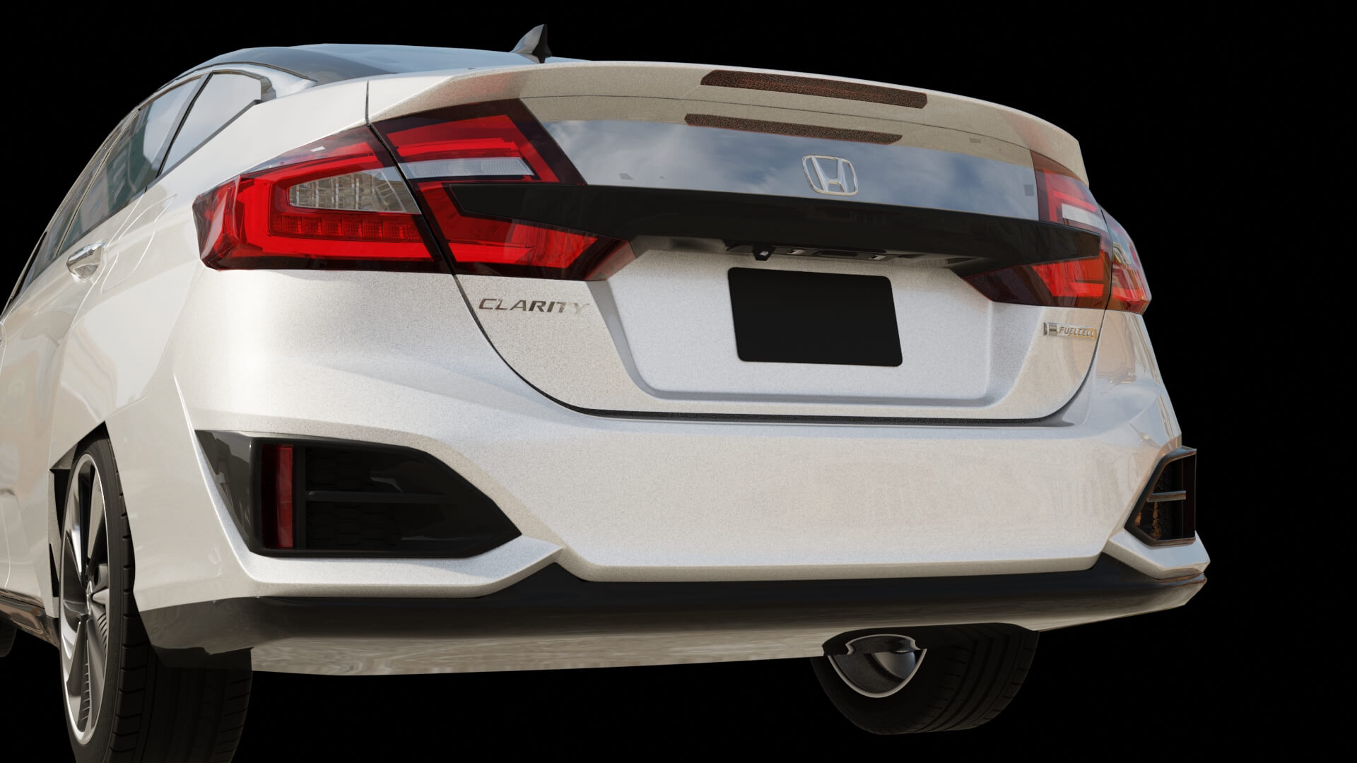Modern Electric Sedan Rigged 3D Model
