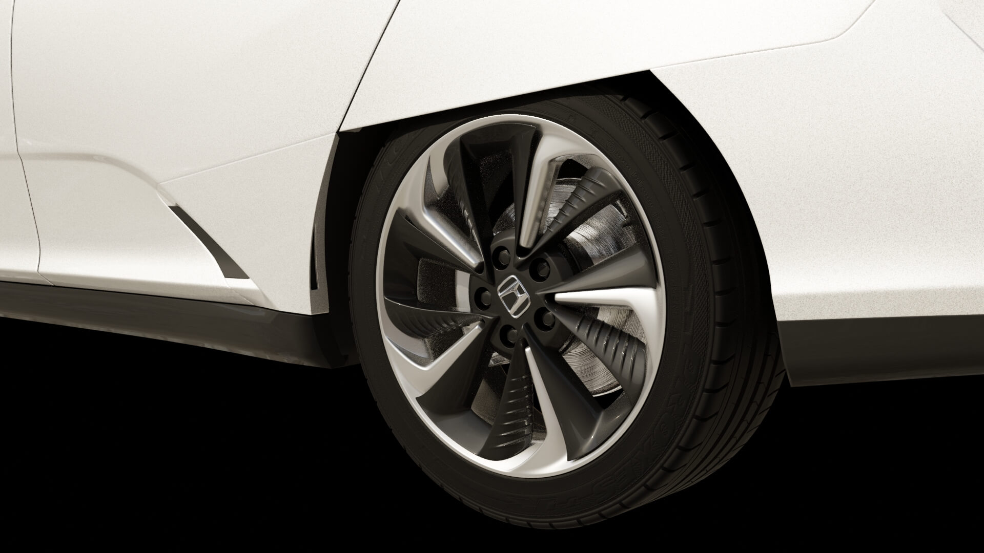 Modern Electric Sedan Rigged 3D Model