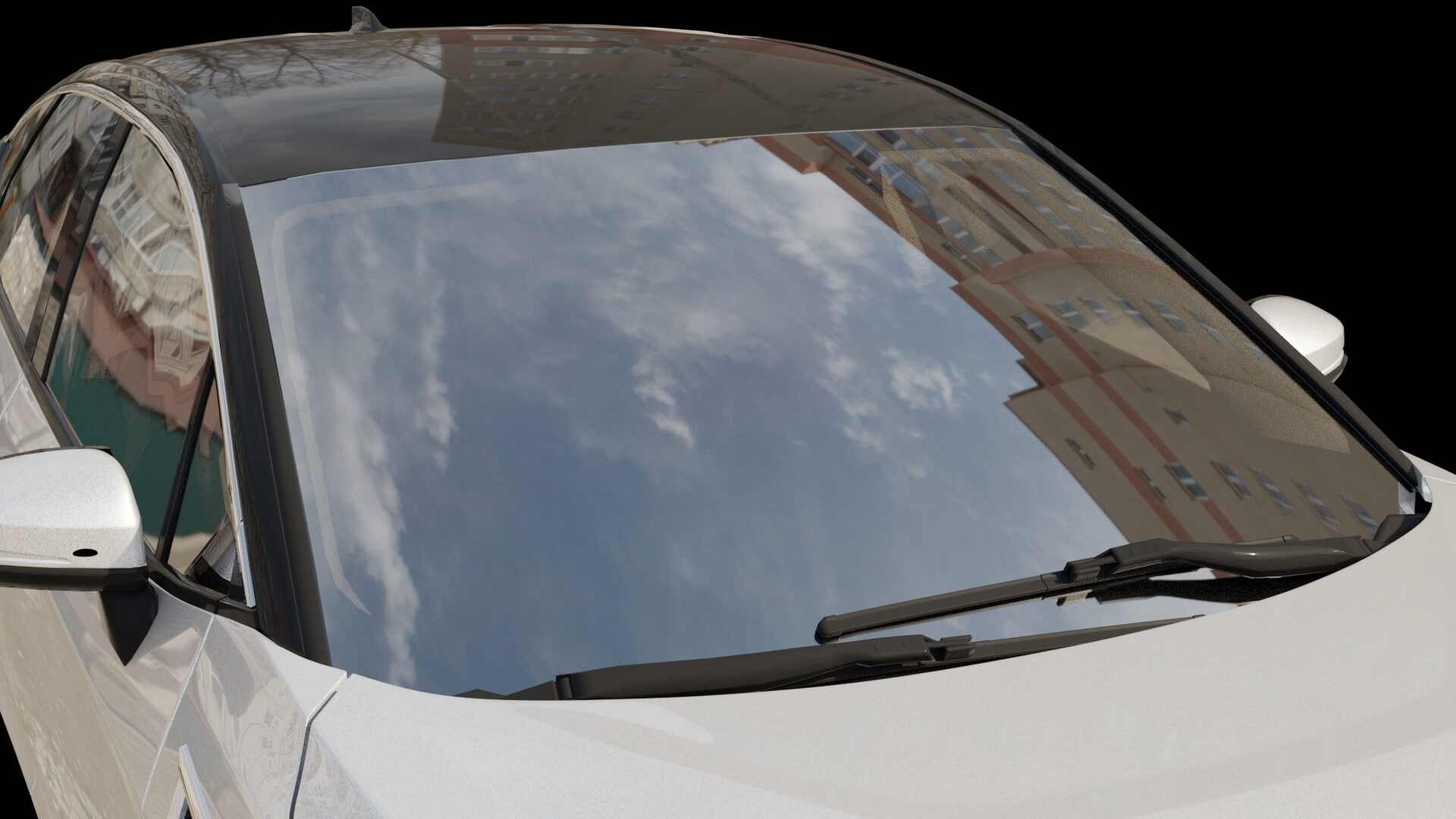 Modern Electric Sedan Rigged 3D Model