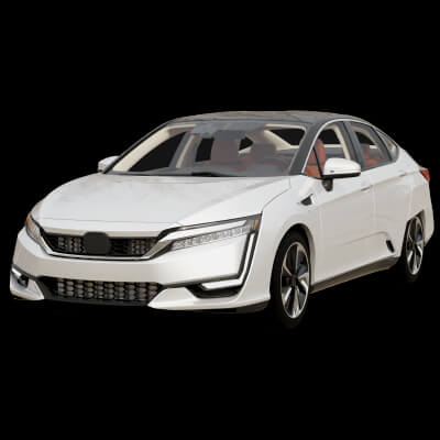 Modern Electric Sedan Rigged