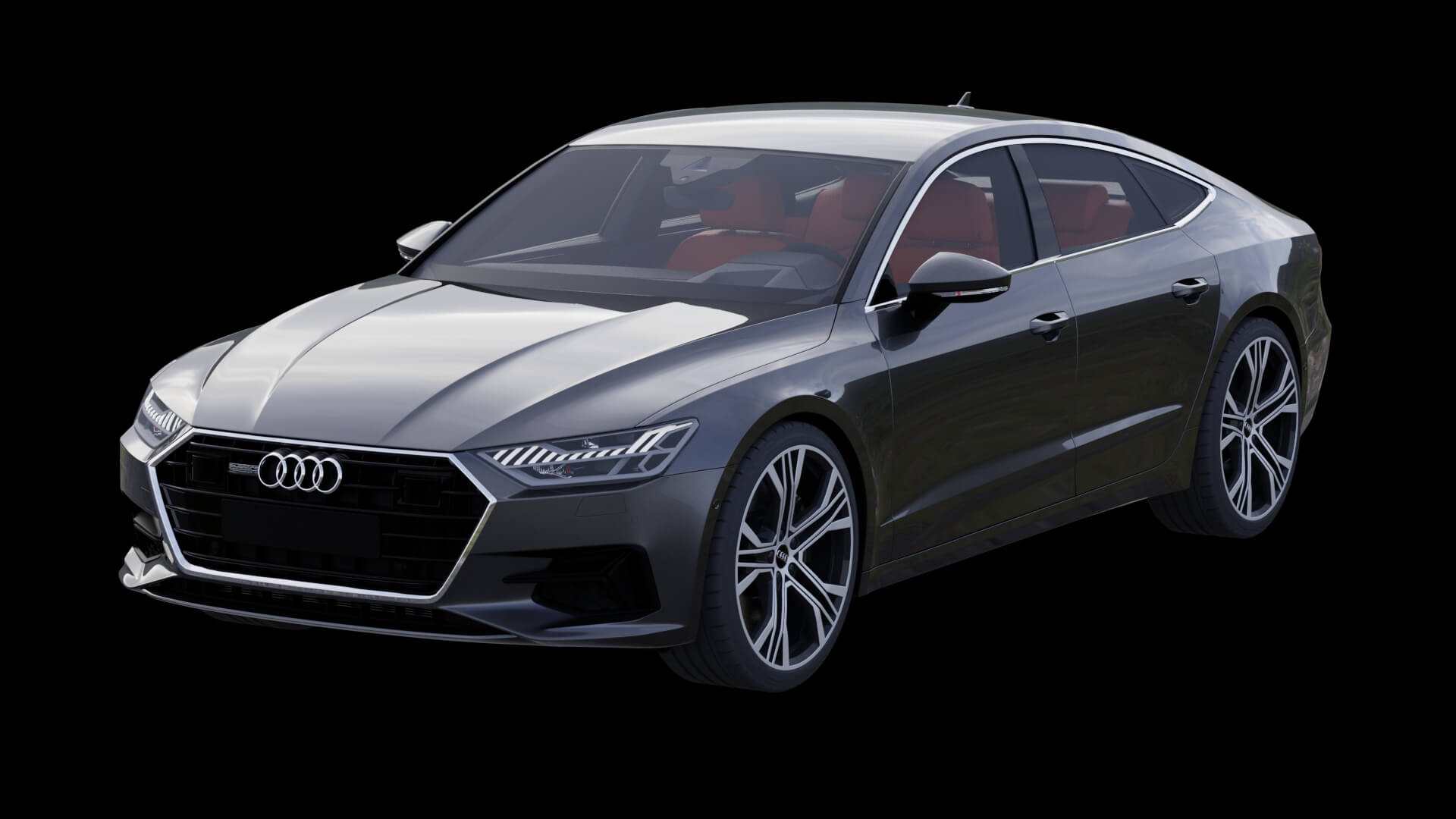 Modern Executive Sportback Sedan Rigged 3D Model