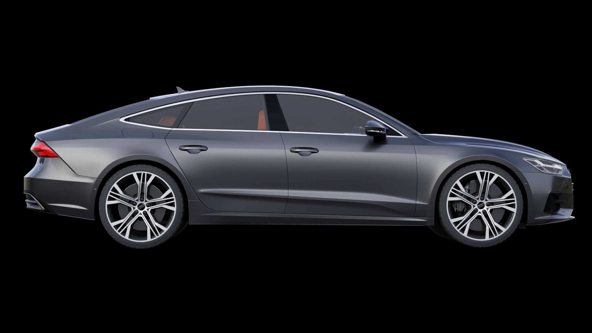 Modern Executive Sportback Sedan Rigged 3D Model