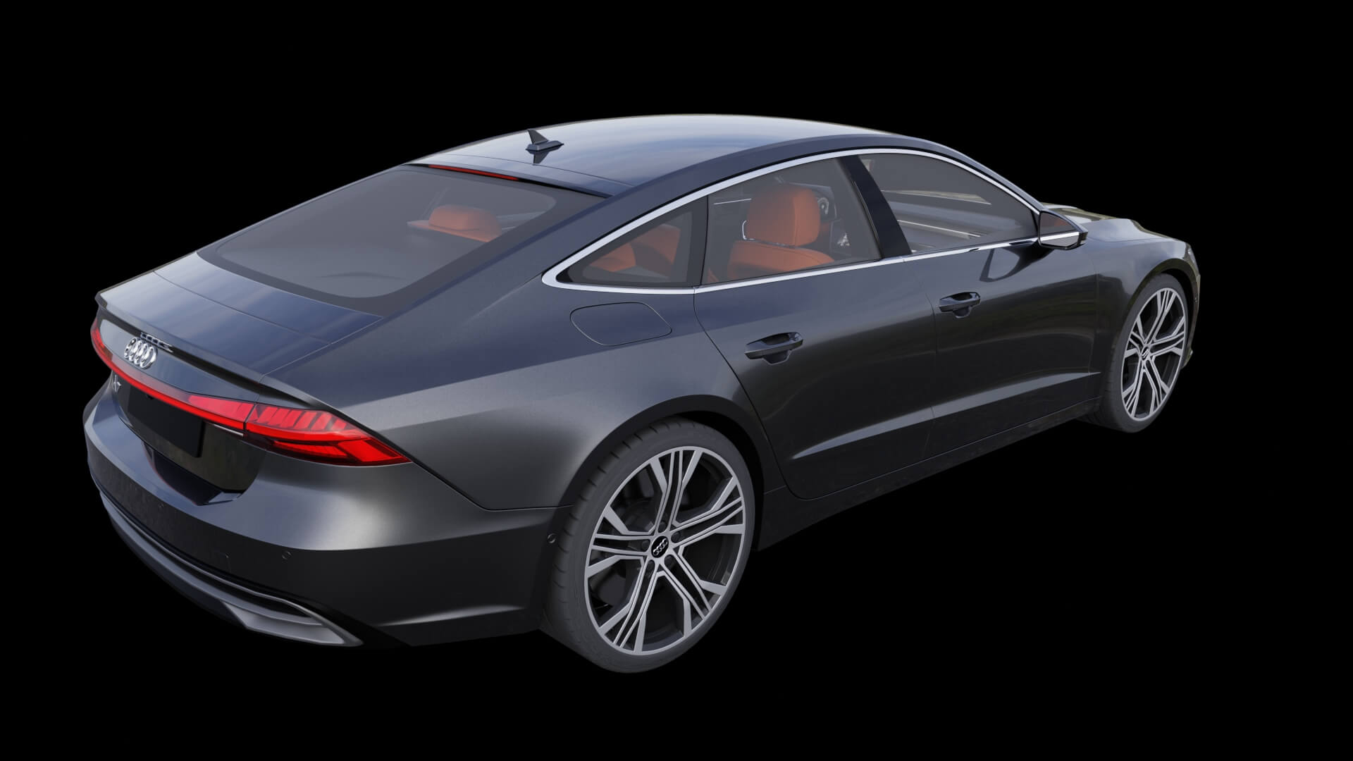 Modern Executive Sportback Sedan Rigged 3D Model