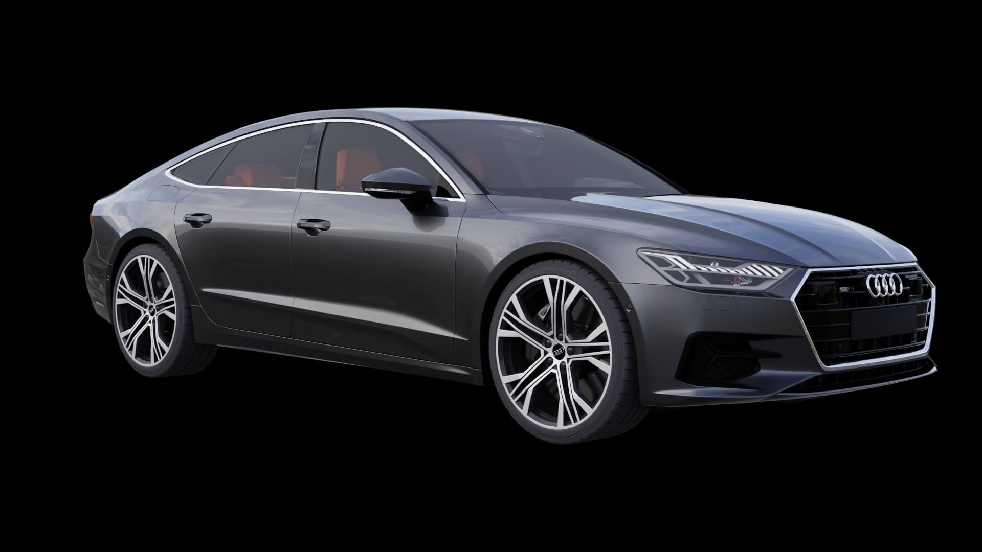 Modern Executive Sportback Sedan Rigged 3D Model