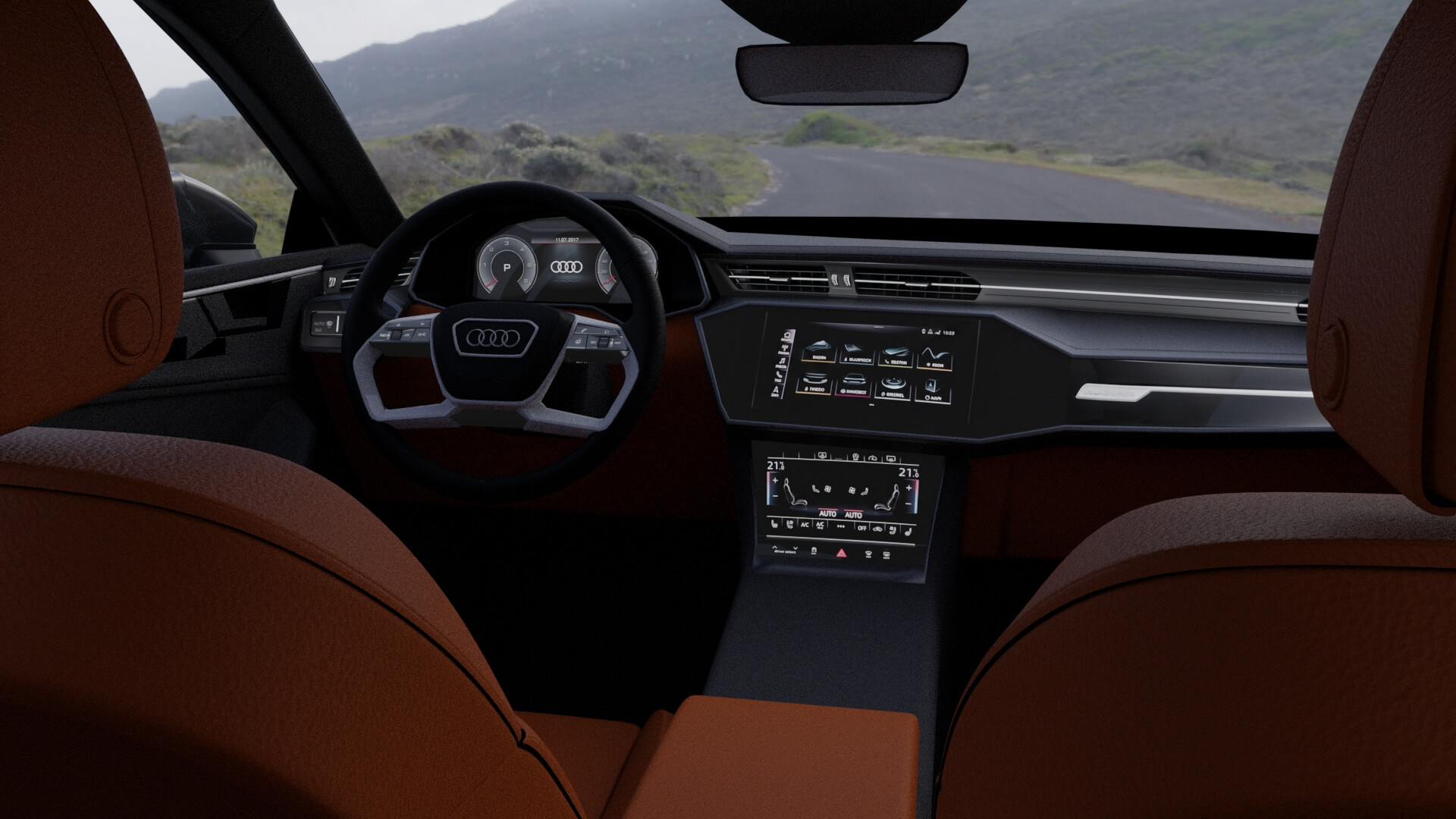 Modern Executive Sportback Sedan Rigged 3D Model
