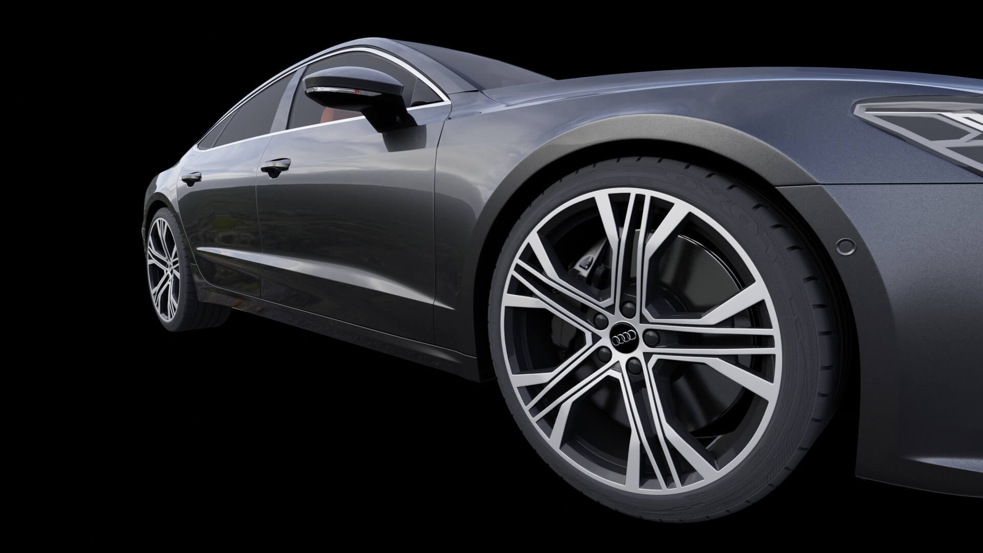 Modern Executive Sportback Sedan Rigged 3D Model