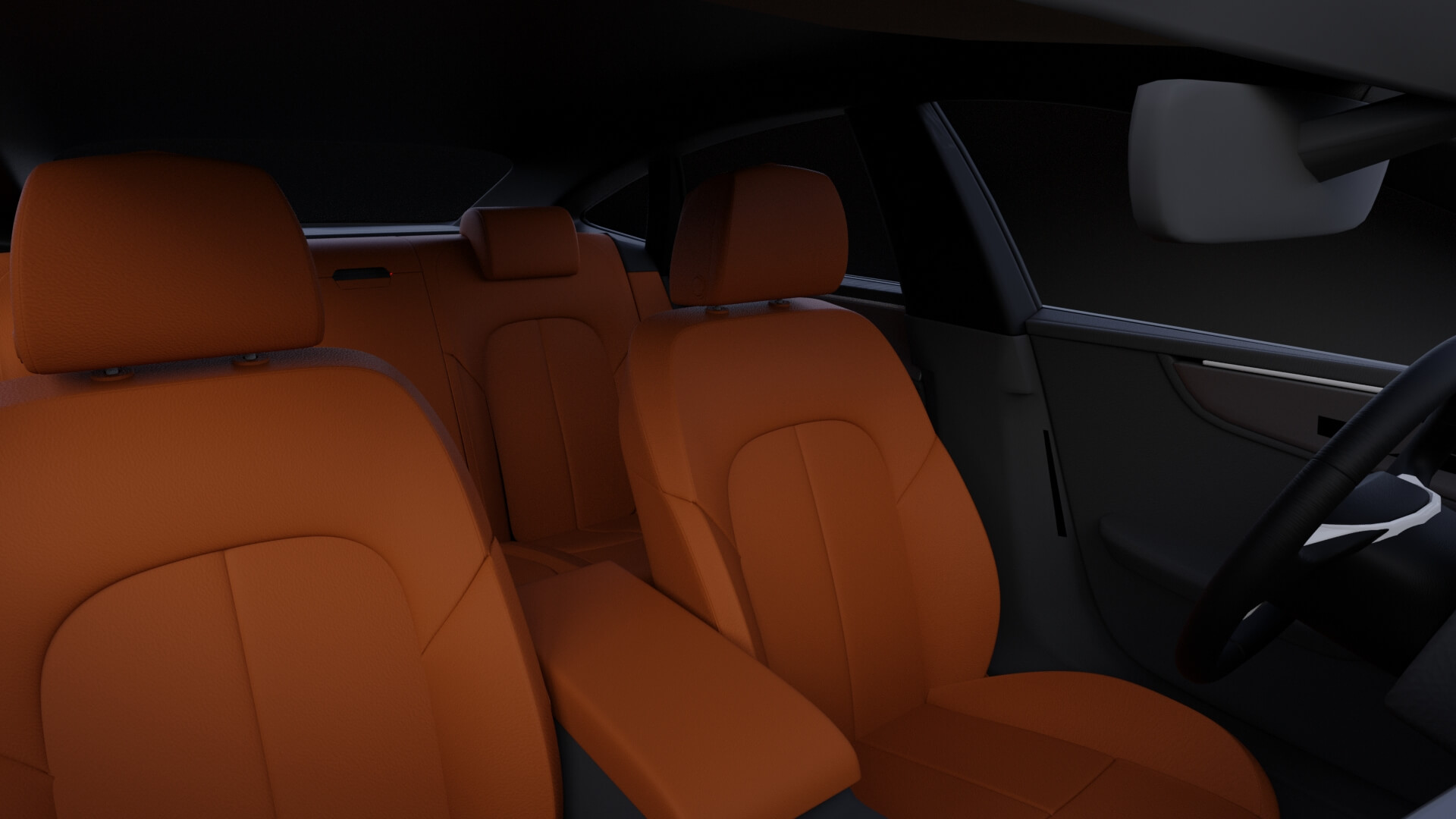 Modern Executive Sportback Sedan Rigged 3D Model