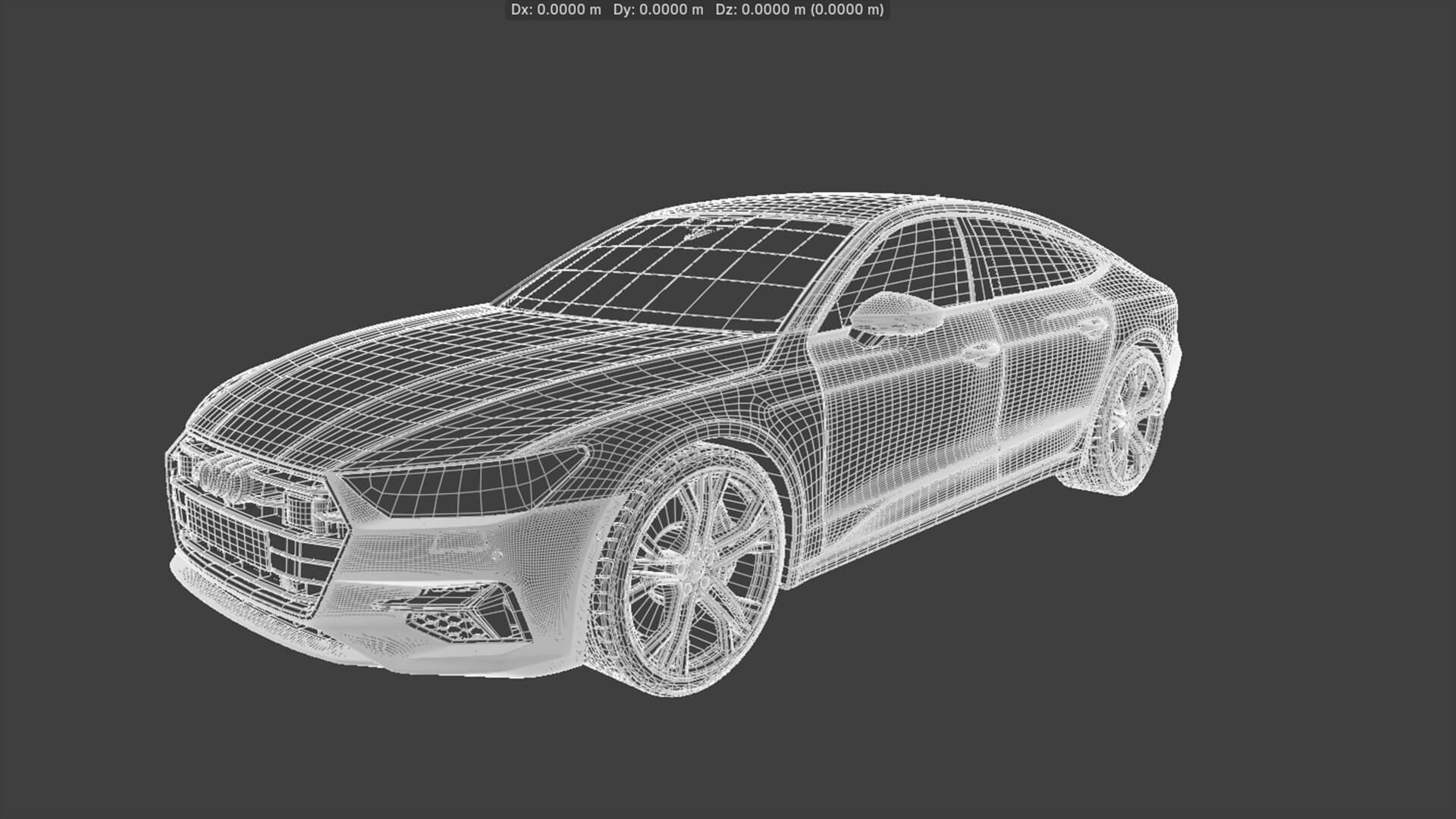 Modern Executive Sportback Sedan Rigged 3D Model