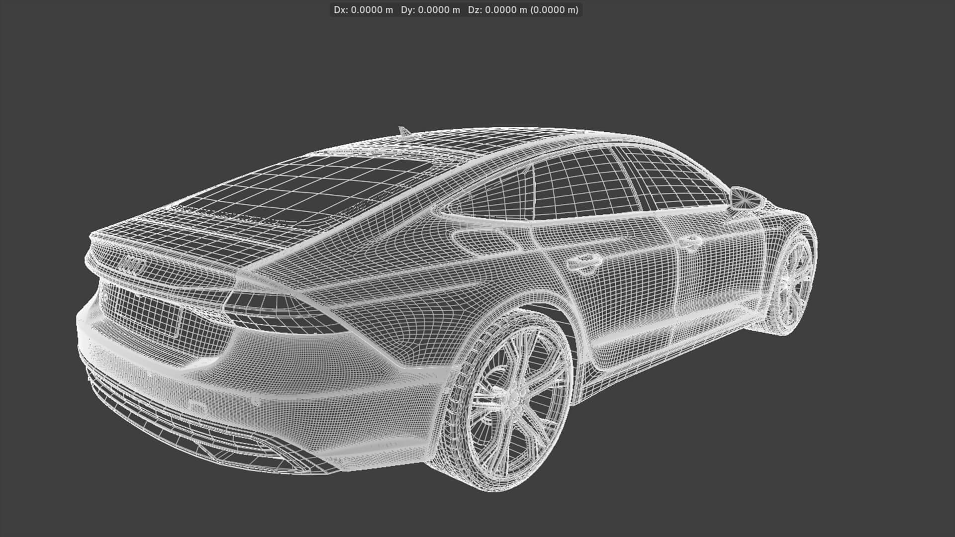 Modern Executive Sportback Sedan Rigged 3D Model