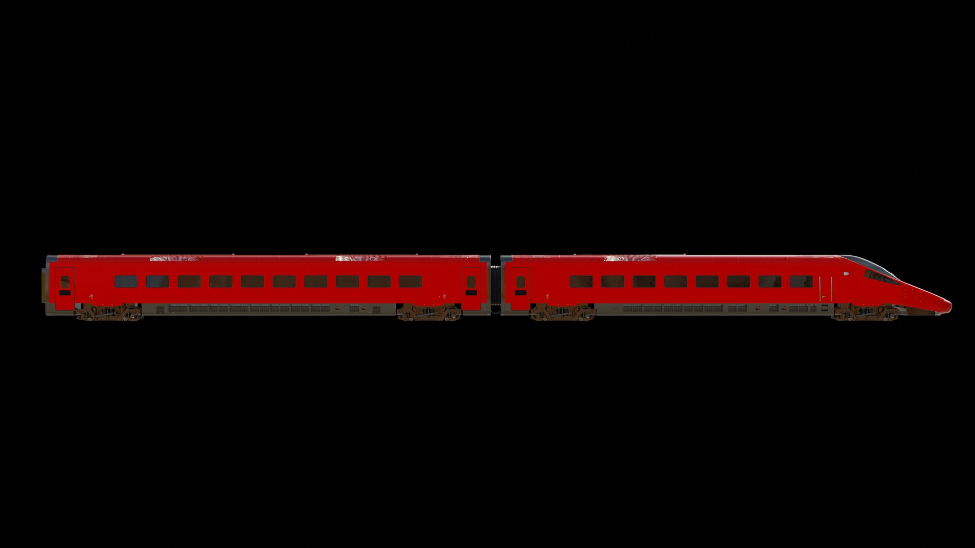 Modern High-Speed Bullet Train 3D Model