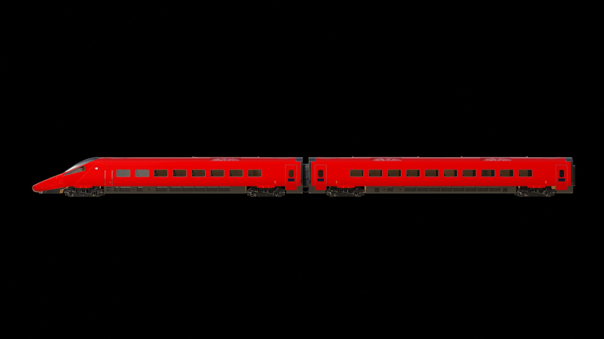 Modern High-Speed Bullet Train 3D Model