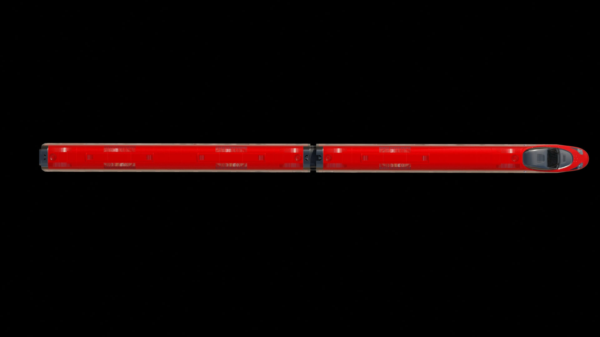 Modern High-Speed Bullet Train 3D Model